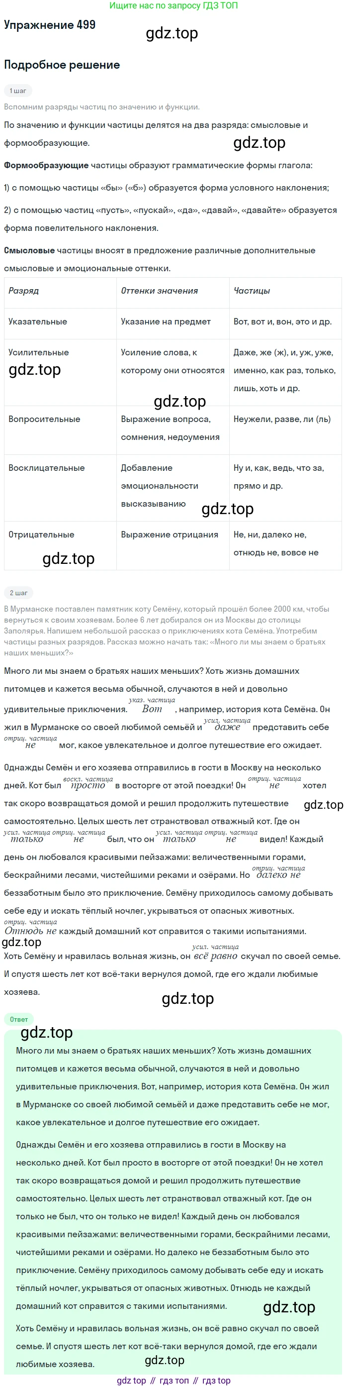 Русский язык, 7 класс Учебник, авторы: Рыбченкова Лидия Макаровна, Александрова Ольга Макаровна, Загоровская Ольга Владимировна, Нарушевич Андрей Георгиевич, Вакурова Ольга Фёдоровна, Григорьев Андрей Владимирович, Кузина Анна Николаевна, издательство Просвещение, Москва, 2019, коричневого цвета, Часть 2, страница 109, номер 499, Решение 1