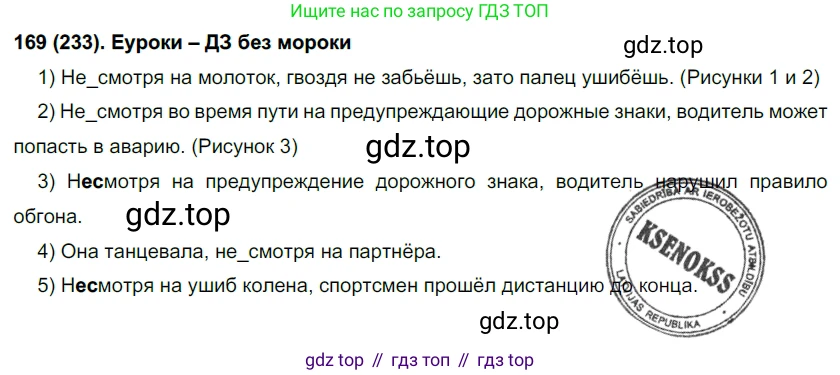 Русский язык, 7 класс Учебник, авторы: Рыбченкова Лидия Макаровна, Александрова Ольга Макаровна, Загоровская Ольга Владимировна, Нарушевич Андрей Георгиевич, Вакурова Ольга Фёдоровна, Григорьев Андрей Владимирович, Кузина Анна Николаевна, издательство Просвещение, Москва, 2019, коричневого цвета, Часть 1, страница 114, номер 233, Решение 2