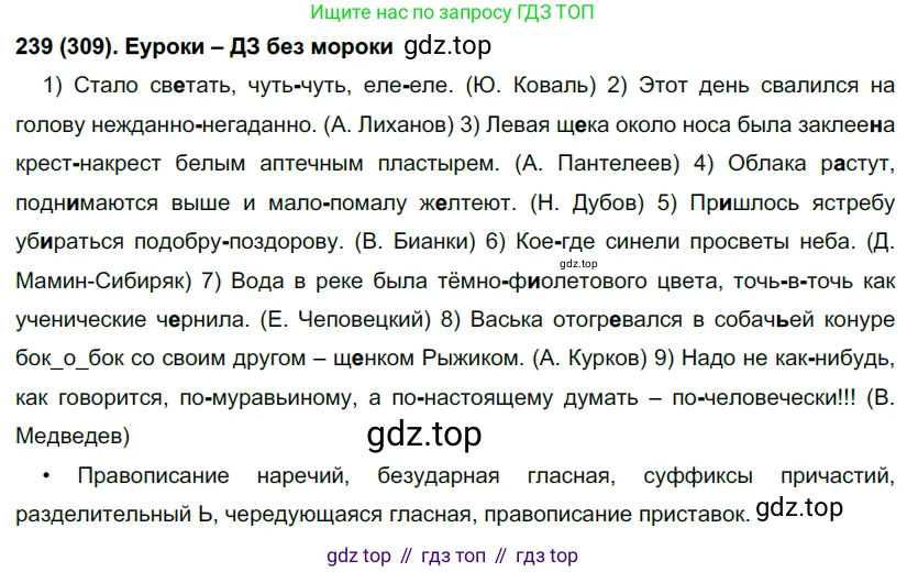 Русский язык, 7 класс Учебник, авторы: Рыбченкова Лидия Макаровна, Александрова Ольга Макаровна, Загоровская Ольга Владимировна, Нарушевич Андрей Георгиевич, Вакурова Ольга Фёдоровна, Григорьев Андрей Владимирович, Кузина Анна Николаевна, издательство Просвещение, Москва, 2019, коричневого цвета, Часть 2, страница 22, номер 309, Решение 2