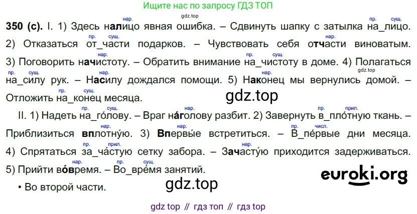 Русский язык, 7 класс Учебник, авторы: Рыбченкова Лидия Макаровна, Александрова Ольга Макаровна, Загоровская Ольга Владимировна, Нарушевич Андрей Георгиевич, Вакурова Ольга Фёдоровна, Григорьев Андрей Владимирович, Кузина Анна Николаевна, издательство Просвещение, Москва, 2019, коричневого цвета, Часть 2, страница 41, номер 350, Решение 2