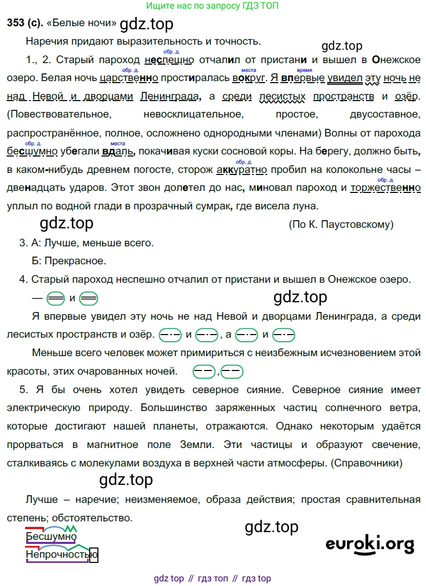 Русский язык, 7 класс Учебник, авторы: Рыбченкова Лидия Макаровна, Александрова Ольга Макаровна, Загоровская Ольга Владимировна, Нарушевич Андрей Георгиевич, Вакурова Ольга Фёдоровна, Григорьев Андрей Владимирович, Кузина Анна Николаевна, издательство Просвещение, Москва, 2019, коричневого цвета, Часть 2, страница 42, номер 353, Решение 2