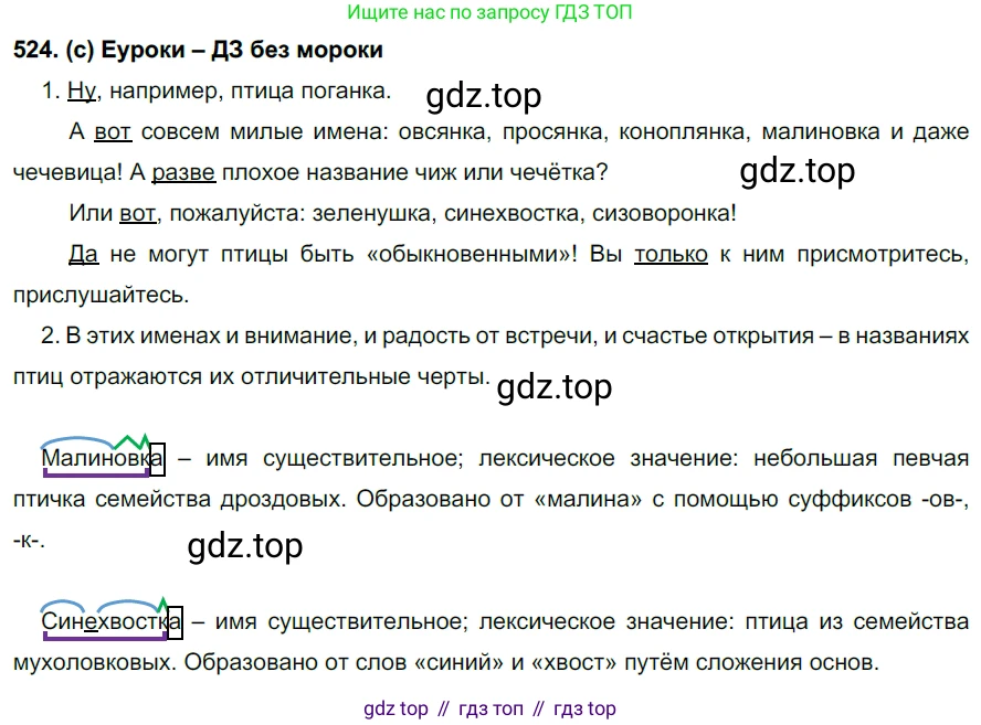 Русский язык, 7 класс Учебник, авторы: Рыбченкова Лидия Макаровна, Александрова Ольга Макаровна, Загоровская Ольга Владимировна, Нарушевич Андрей Георгиевич, Вакурова Ольга Фёдоровна, Григорьев Андрей Владимирович, Кузина Анна Николаевна, издательство Просвещение, Москва, 2019, коричневого цвета, Часть 2, страница 120, номер 524, Решение 2