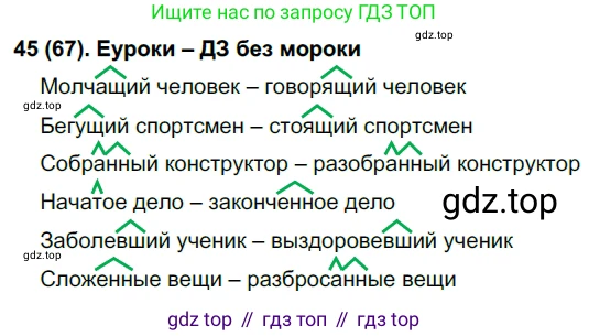 Русский язык, 7 класс Учебник, авторы: Рыбченкова Лидия Макаровна, Александрова Ольга Макаровна, Загоровская Ольга Владимировна, Нарушевич Андрей Георгиевич, Вакурова Ольга Фёдоровна, Григорьев Андрей Владимирович, Кузина Анна Николаевна, издательство Просвещение, Москва, 2019, коричневого цвета, Часть 1, страница 39, номер 67, Решение 2