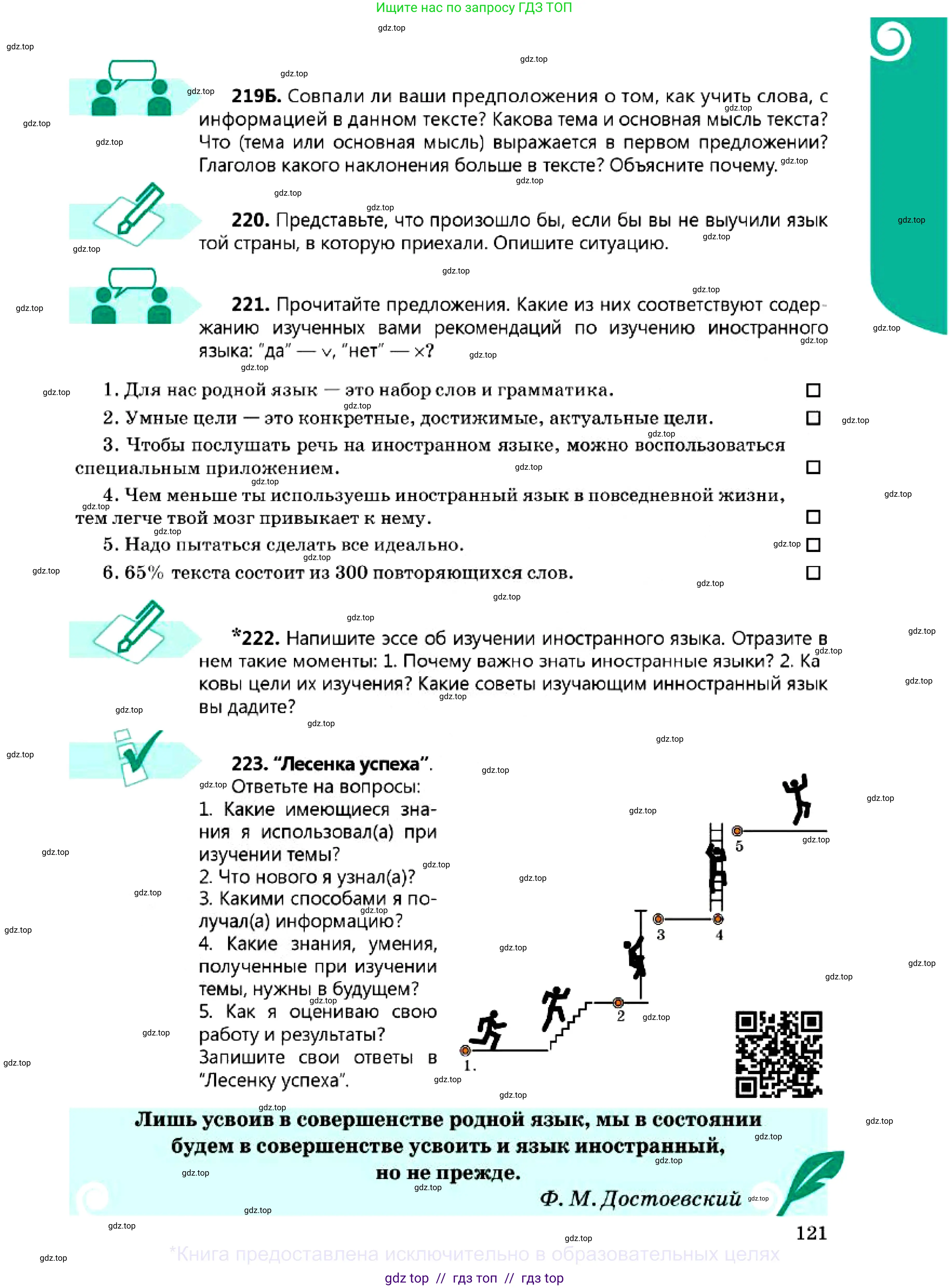 Русский язык, 7 класс Учебник, авторы: Сабитова Зинаида Какбаевна, Скляренко Ксения Сергеевна, Дюсенова Динара Сагимжановна, Жанкидирова Гульжан Токтарбековна, издательство Мектеп, Алматы, 2025, страница 121