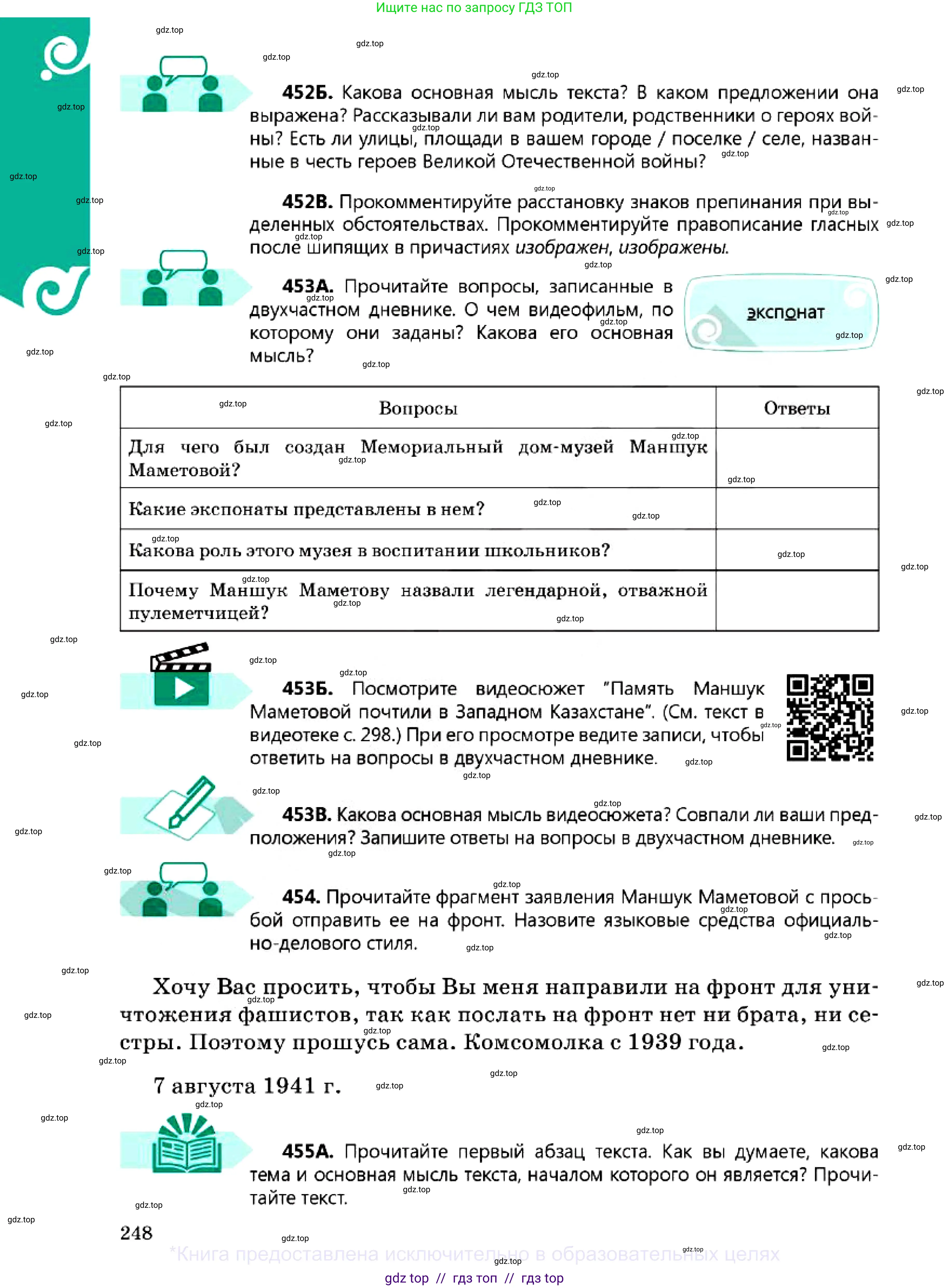 Русский язык, 7 класс Учебник, авторы: Сабитова Зинаида Какбаевна, Скляренко Ксения Сергеевна, Дюсенова Динара Сагимжановна, Жанкидирова Гульжан Токтарбековна, издательство Мектеп, Алматы, 2025, страница 248