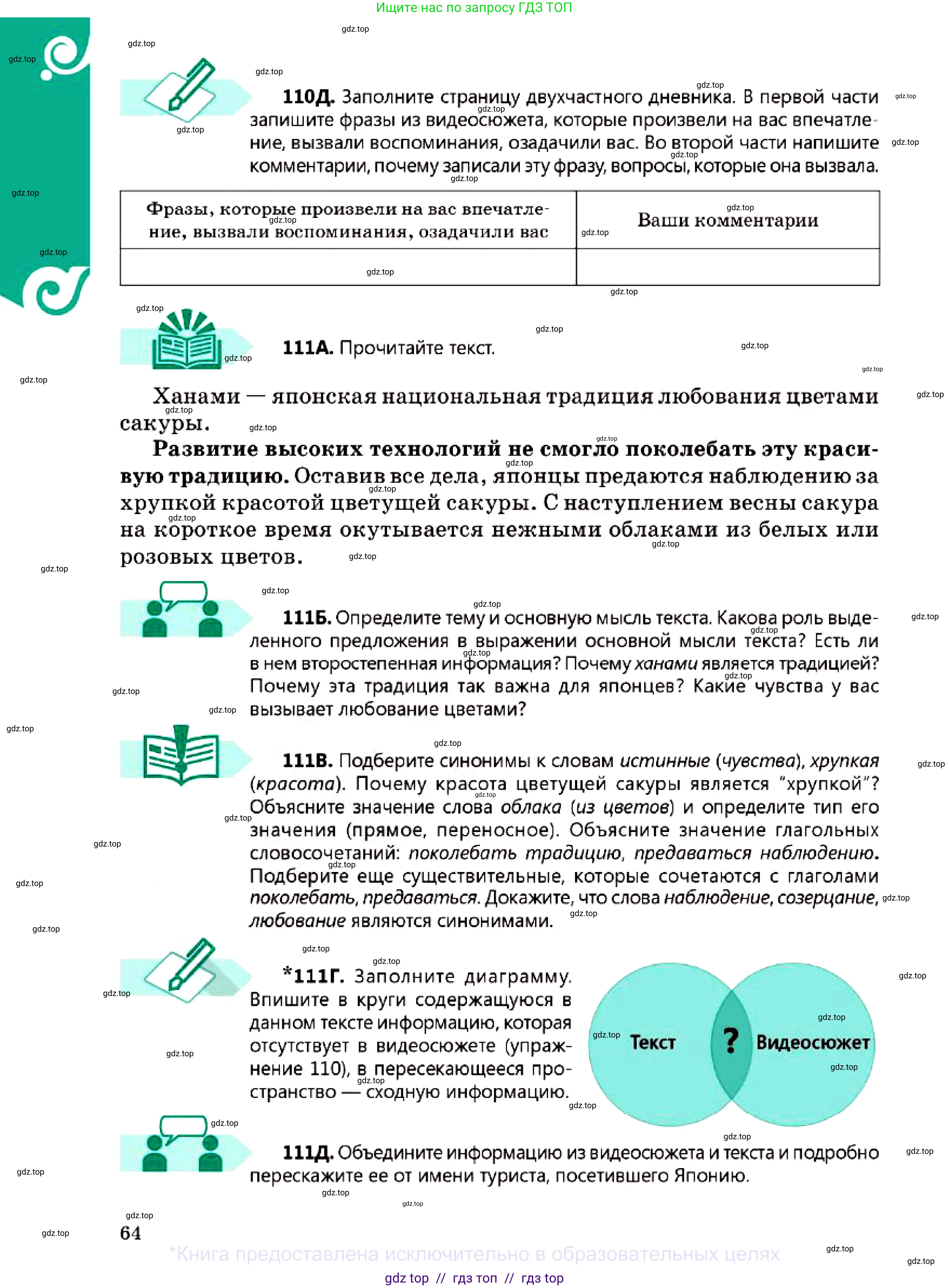 Русский язык, 7 класс Учебник, авторы: Сабитова Зинаида Какбаевна, Скляренко Ксения Сергеевна, Дюсенова Динара Сагимжановна, Жанкидирова Гульжан Токтарбековна, издательство Мектеп, Алматы, 2025, страница 64