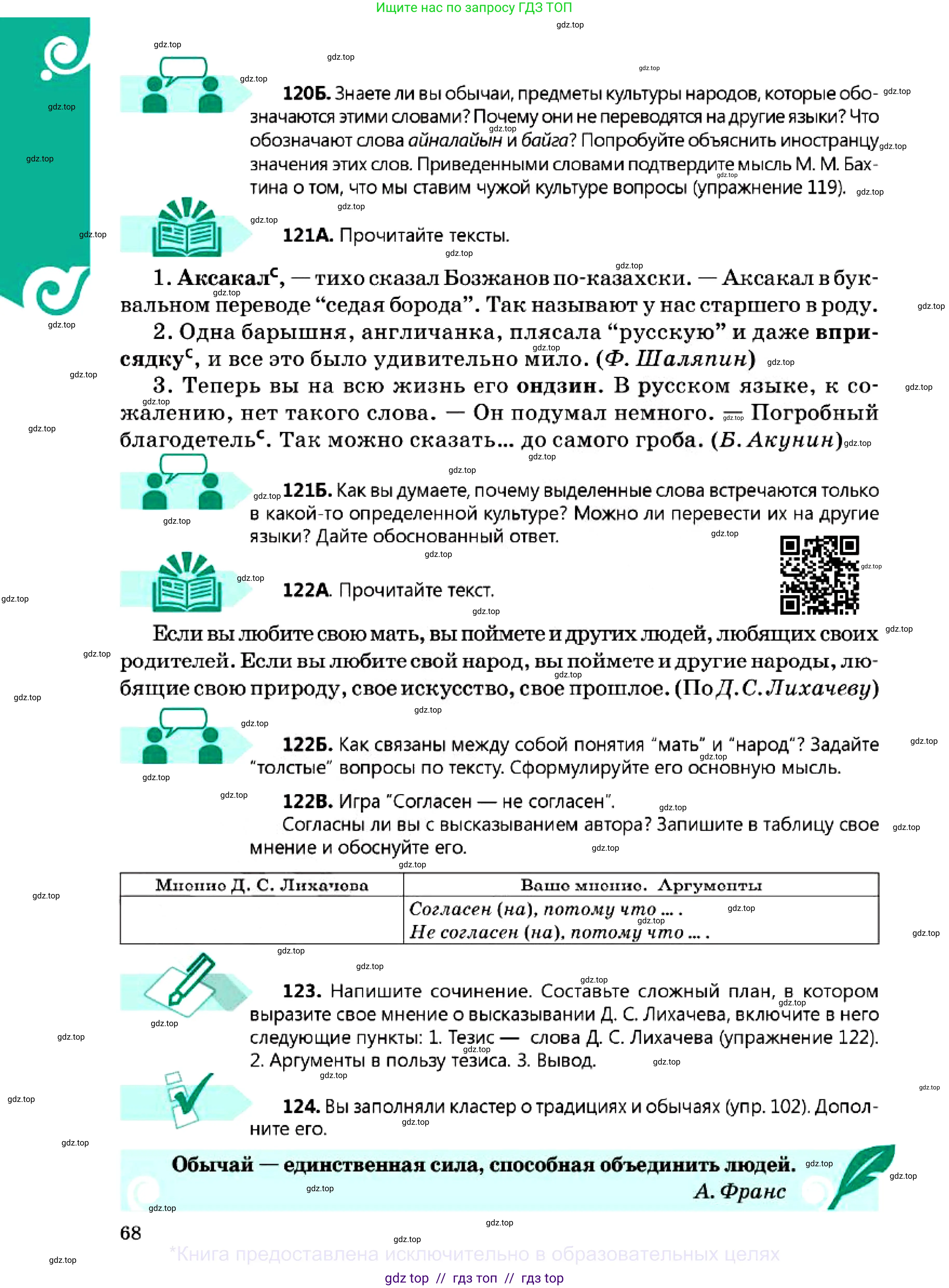 Русский язык, 7 класс Учебник, авторы: Сабитова Зинаида Какбаевна, Скляренко Ксения Сергеевна, Дюсенова Динара Сагимжановна, Жанкидирова Гульжан Токтарбековна, издательство Мектеп, Алматы, 2025, страница 68