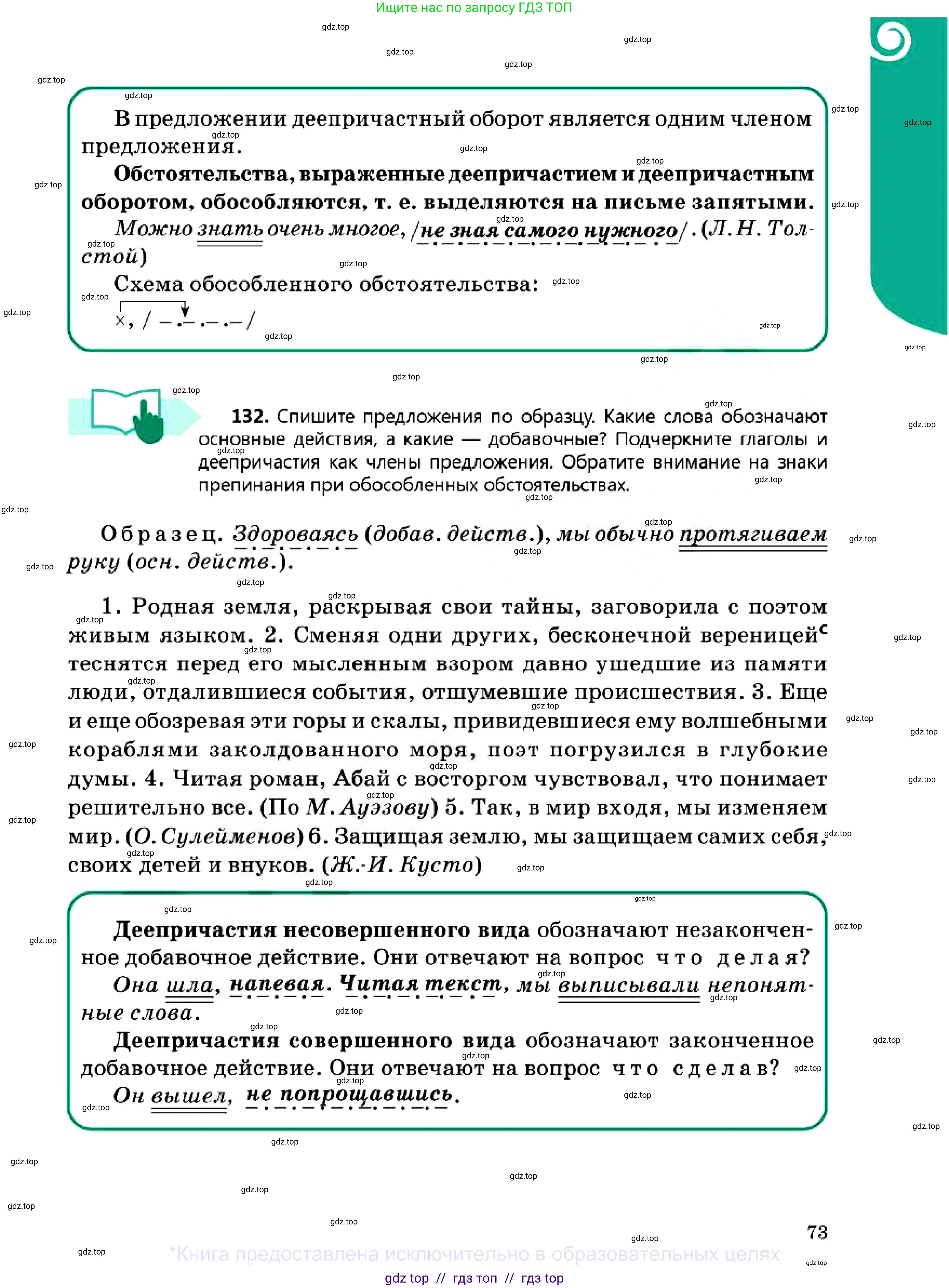 Русский язык, 7 класс Учебник, авторы: Сабитова Зинаида Какбаевна, Скляренко Ксения Сергеевна, Дюсенова Динара Сагимжановна, Жанкидирова Гульжан Токтарбековна, издательство Мектеп, Алматы, 2025, страница 73