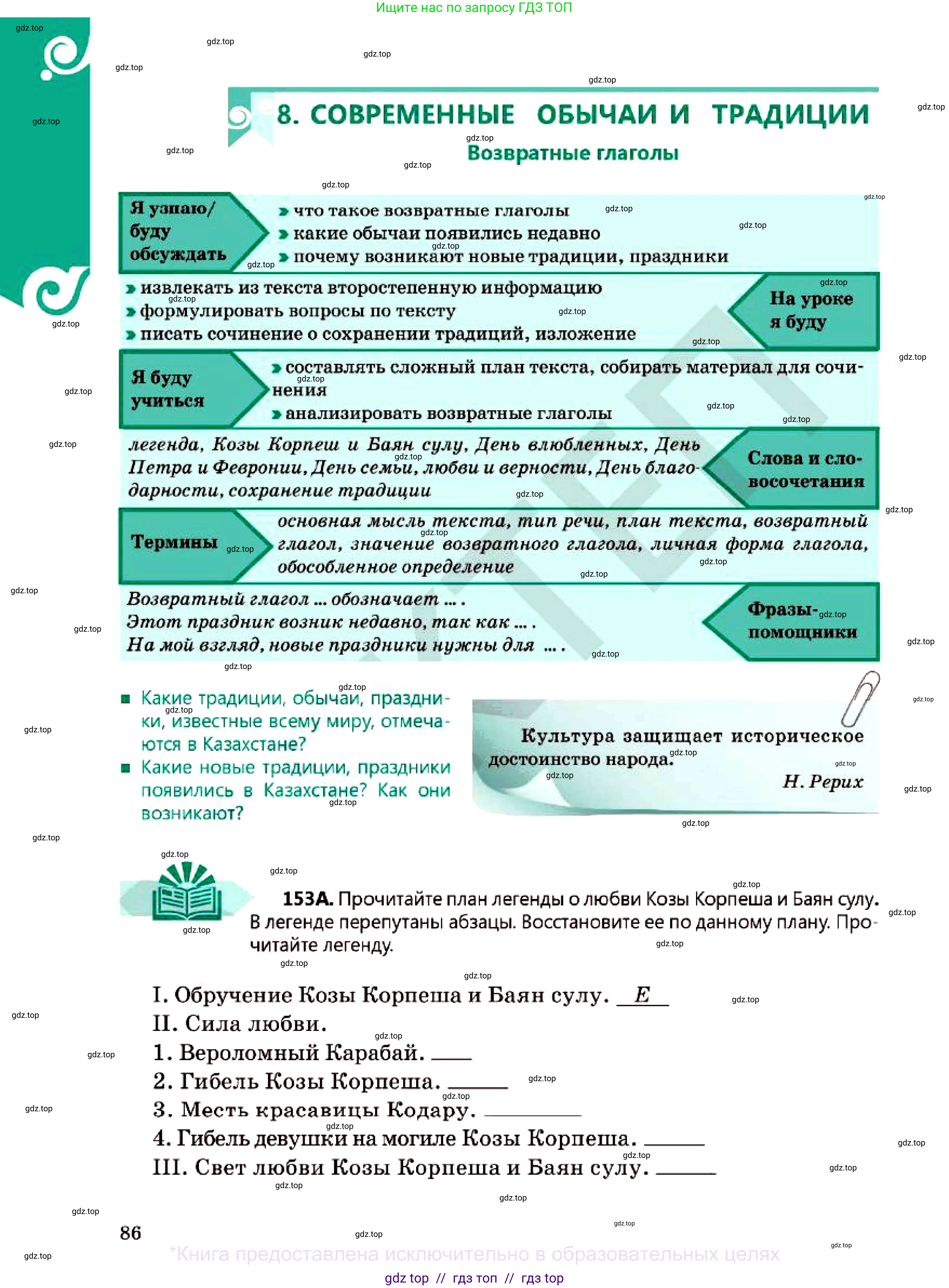 Русский язык, 7 класс Учебник, авторы: Сабитова Зинаида Какбаевна, Скляренко Ксения Сергеевна, Дюсенова Динара Сагимжановна, Жанкидирова Гульжан Токтарбековна, издательство Мектеп, Алматы, 2025, страница 86