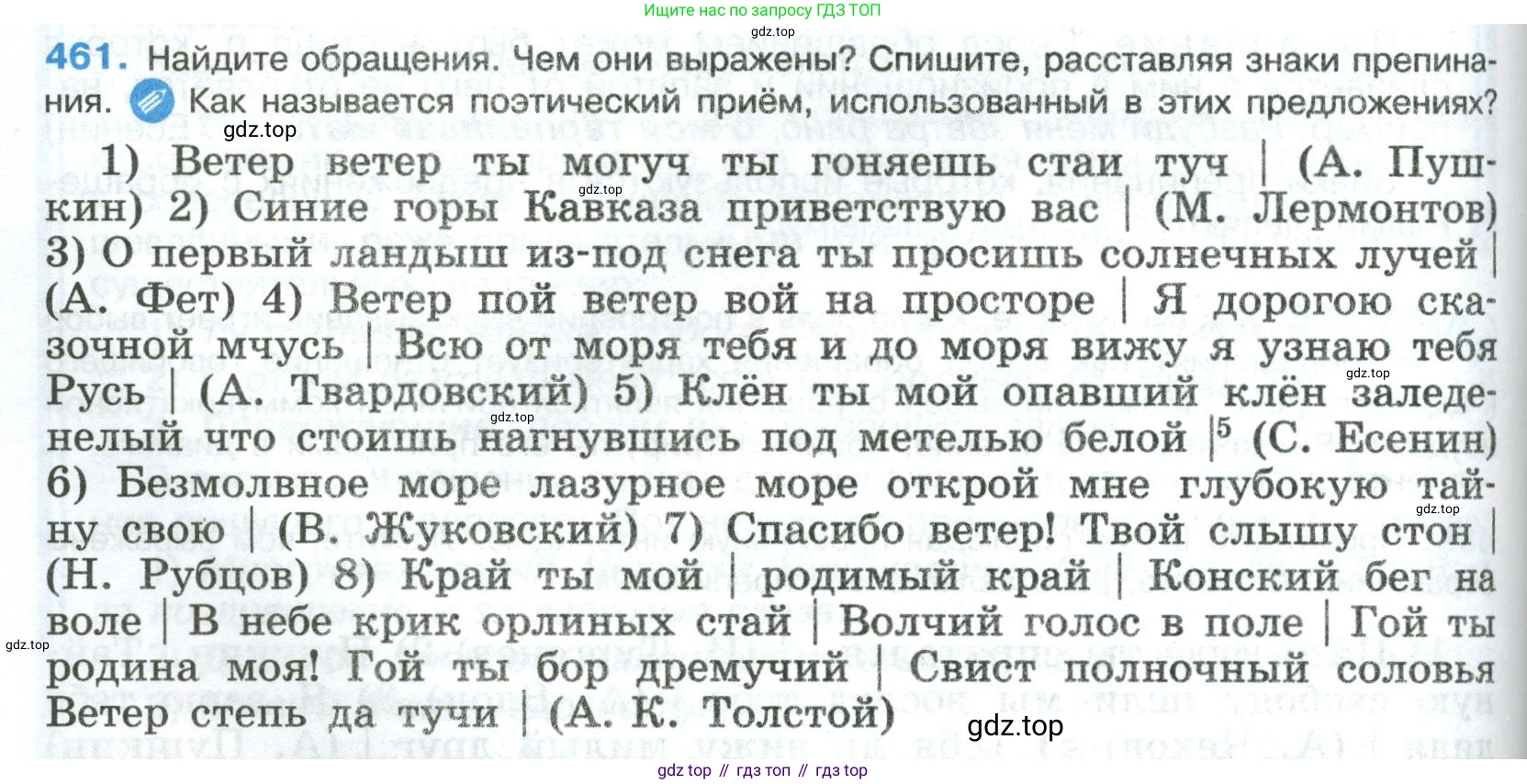 Русский язык, 8 класс Учебник, авторы: Бархударов Степан Григорьевич, Крючков Сергей Ефимович, Максимов Леонард Юрьевич, Чешко Лев Антонович, Николина Наталия Анатольевна, Мишина Клара Ивановна, Текучева Ирина Викторовна, Курцева Зоя Ивановна, Комиссарова Людмила Юрьевна, издательство Просвещение, Москва, 2023, зелёного цвета, страница 234, номер 461, Условие 2023
