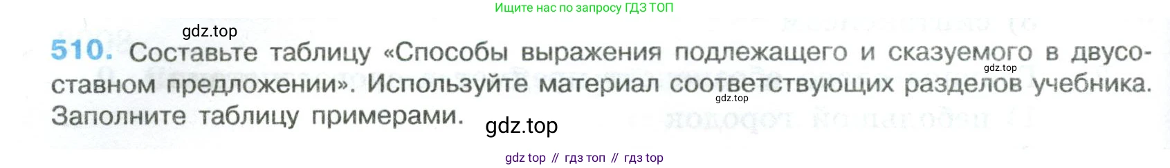 Русский язык, 8 класс Учебник, авторы: Бархударов Степан Григорьевич, Крючков Сергей Ефимович, Максимов Леонард Юрьевич, Чешко Лев Антонович, Николина Наталия Анатольевна, Мишина Клара Ивановна, Текучева Ирина Викторовна, Курцева Зоя Ивановна, Комиссарова Людмила Юрьевна, издательство Просвещение, Москва, 2023, зелёного цвета, страница 258, номер 510, Условие 2023
