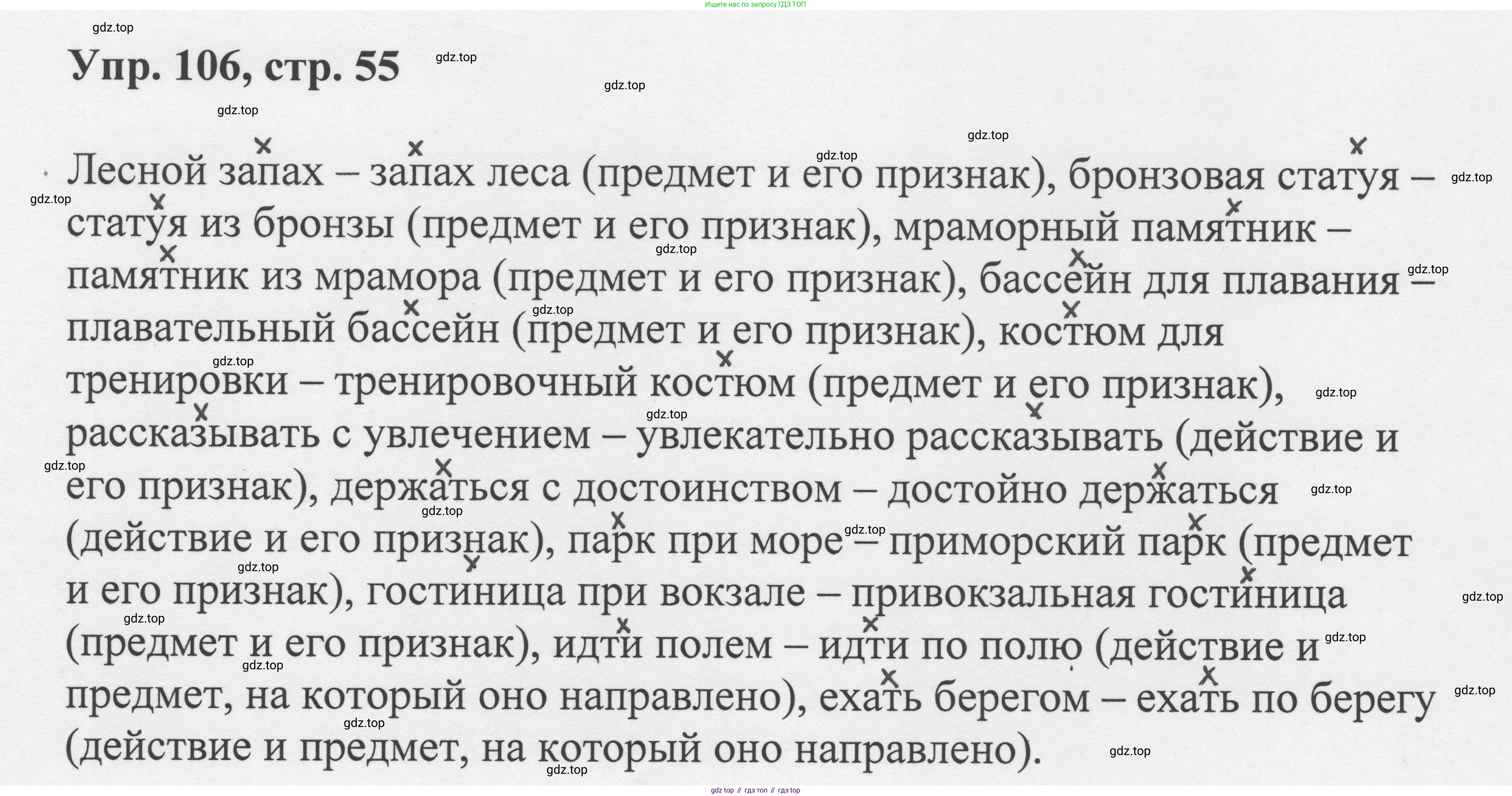 Русский язык, 8 класс Учебник, авторы: Бархударов Степан Григорьевич, Крючков Сергей Ефимович, Максимов Леонард Юрьевич, Чешко Лев Антонович, Николина Наталия Анатольевна, Мишина Клара Ивановна, Текучева Ирина Викторовна, Курцева Зоя Ивановна, Комиссарова Людмила Юрьевна, издательство Просвещение, Москва, 2023, зелёного цвета, страница 55, номер 106, Решение 1 (2023-2027)