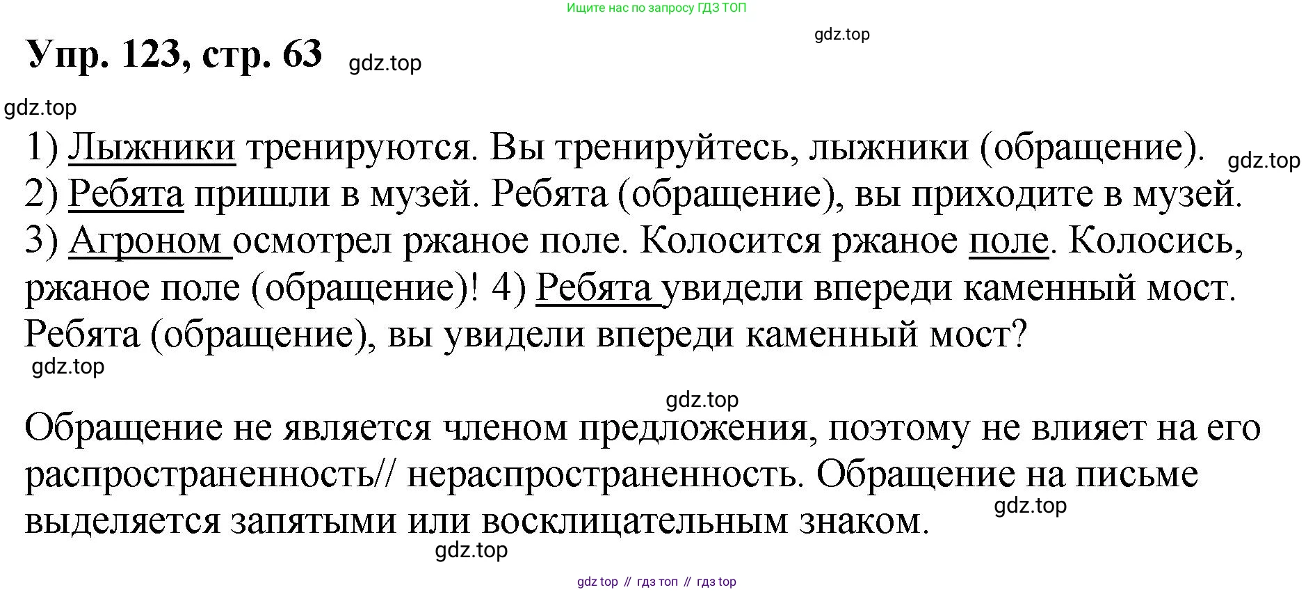 Русский язык, 8 класс Учебник, авторы: Бархударов Степан Григорьевич, Крючков Сергей Ефимович, Максимов Леонард Юрьевич, Чешко Лев Антонович, Николина Наталия Анатольевна, Мишина Клара Ивановна, Текучева Ирина Викторовна, Курцева Зоя Ивановна, Комиссарова Людмила Юрьевна, издательство Просвещение, Москва, 2023, зелёного цвета, страница 63, номер 123, Решение 1 (2023-2027)