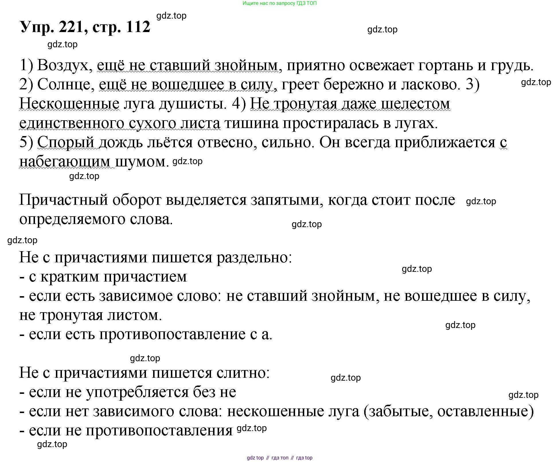 Русский язык, 8 класс Учебник, авторы: Бархударов Степан Григорьевич, Крючков Сергей Ефимович, Максимов Леонард Юрьевич, Чешко Лев Антонович, Николина Наталия Анатольевна, Мишина Клара Ивановна, Текучева Ирина Викторовна, Курцева Зоя Ивановна, Комиссарова Людмила Юрьевна, издательство Просвещение, Москва, 2023, зелёного цвета, страница 112, номер 221, Решение 1 (2023-2027)