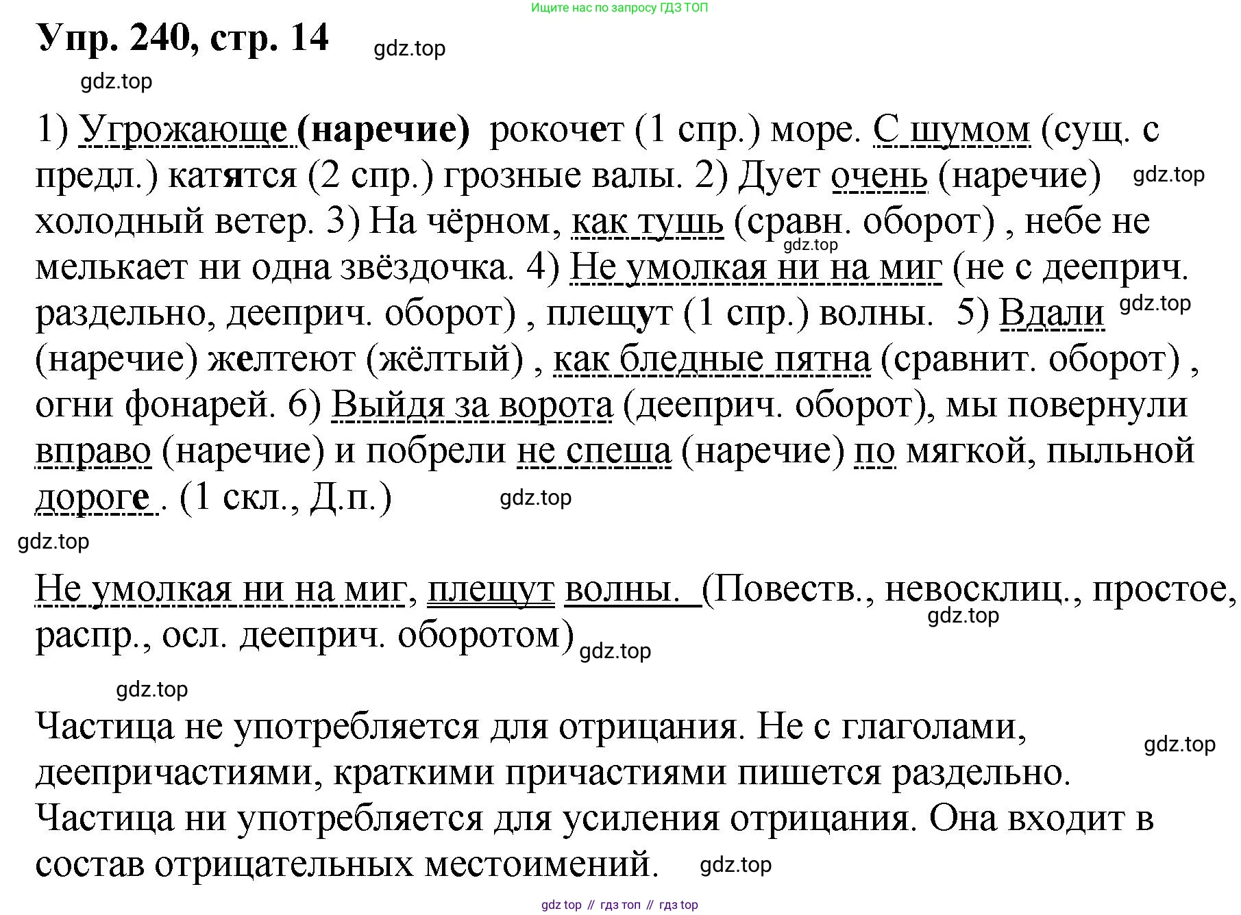 Русский язык, 8 класс Учебник, авторы: Бархударов Степан Григорьевич, Крючков Сергей Ефимович, Максимов Леонард Юрьевич, Чешко Лев Антонович, Николина Наталия Анатольевна, Мишина Клара Ивановна, Текучева Ирина Викторовна, Курцева Зоя Ивановна, Комиссарова Людмила Юрьевна, издательство Просвещение, Москва, 2023, зелёного цвета, страница 121, номер 240, Решение 1 (2023-2027)