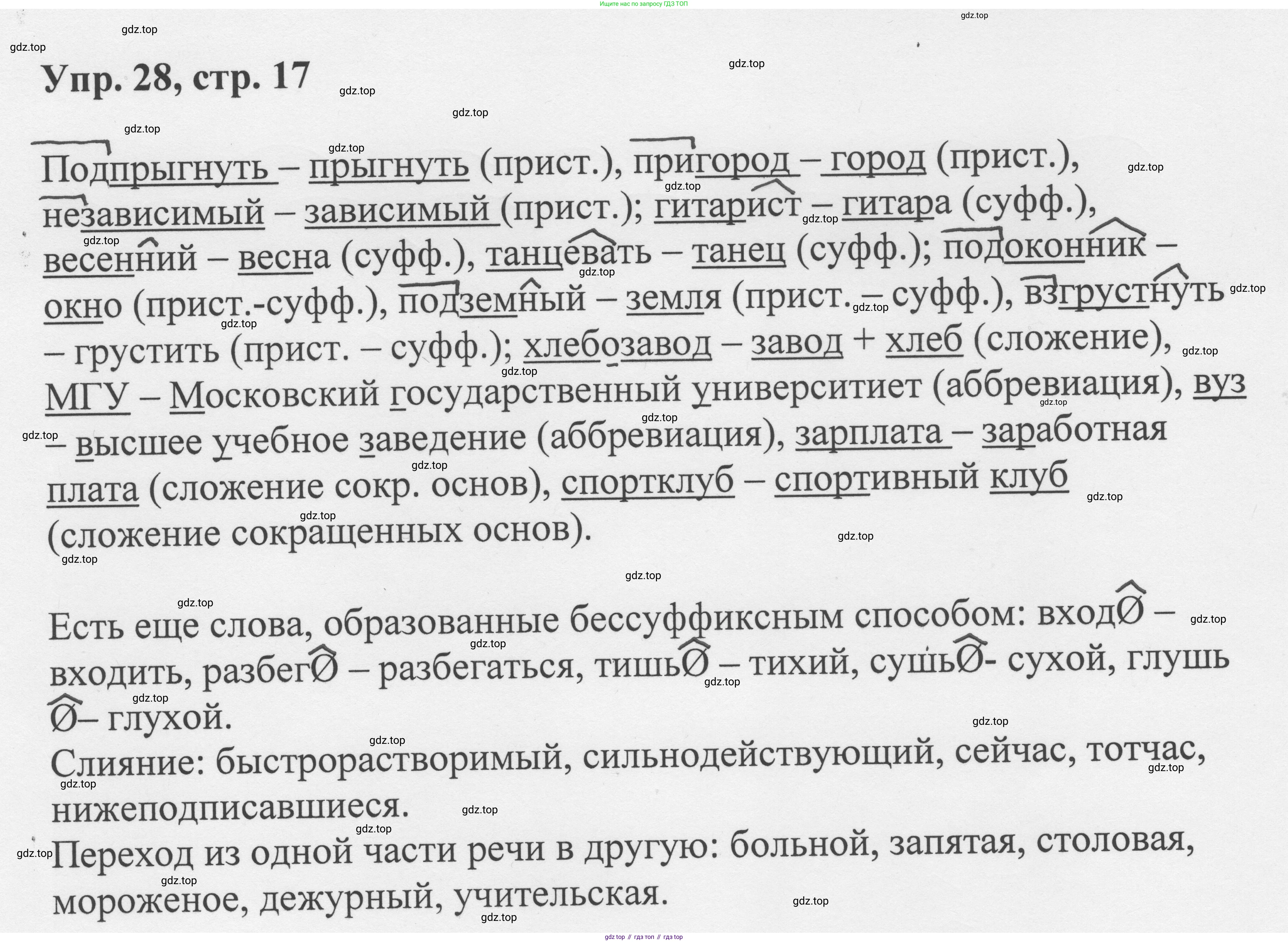 Русский язык, 8 класс Учебник, авторы: Бархударов Степан Григорьевич, Крючков Сергей Ефимович, Максимов Леонард Юрьевич, Чешко Лев Антонович, Николина Наталия Анатольевна, Мишина Клара Ивановна, Текучева Ирина Викторовна, Курцева Зоя Ивановна, Комиссарова Людмила Юрьевна, издательство Просвещение, Москва, 2023, зелёного цвета, страница 17, номер 28, Решение 1 (2023-2027)