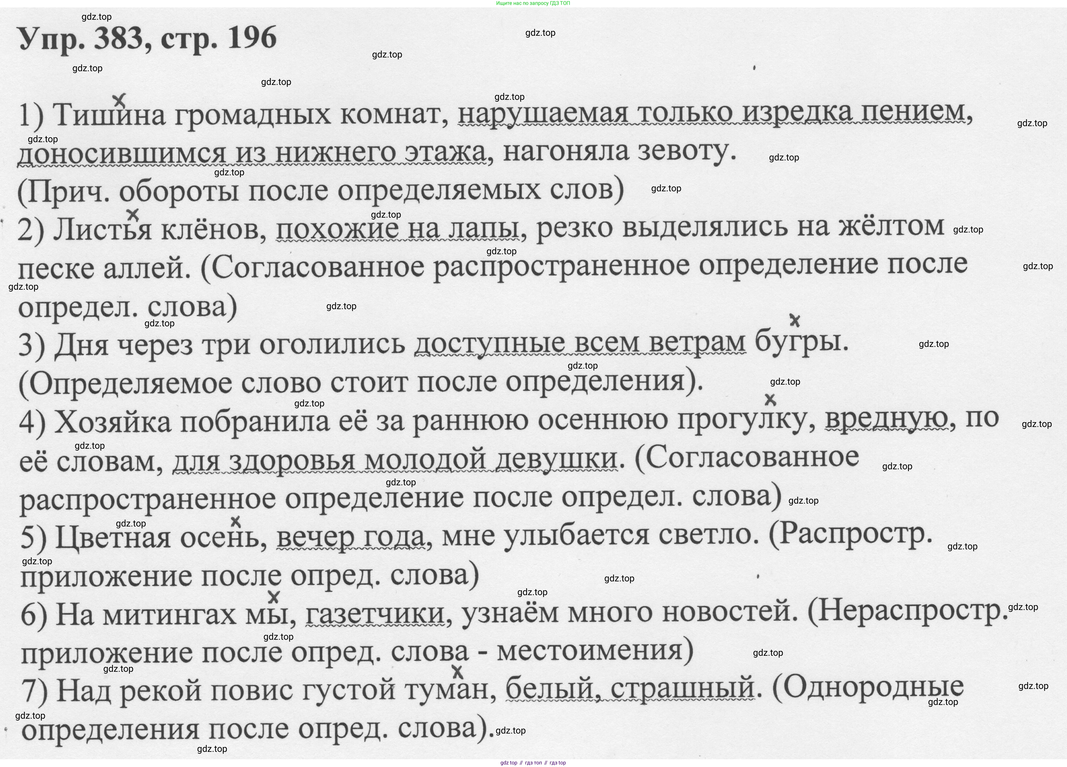 Русский язык, 8 класс Учебник, авторы: Бархударов Степан Григорьевич, Крючков Сергей Ефимович, Максимов Леонард Юрьевич, Чешко Лев Антонович, Николина Наталия Анатольевна, Мишина Клара Ивановна, Текучева Ирина Викторовна, Курцева Зоя Ивановна, Комиссарова Людмила Юрьевна, издательство Просвещение, Москва, 2023, зелёного цвета, страница 196, номер 383, Решение 1 (2023-2027)