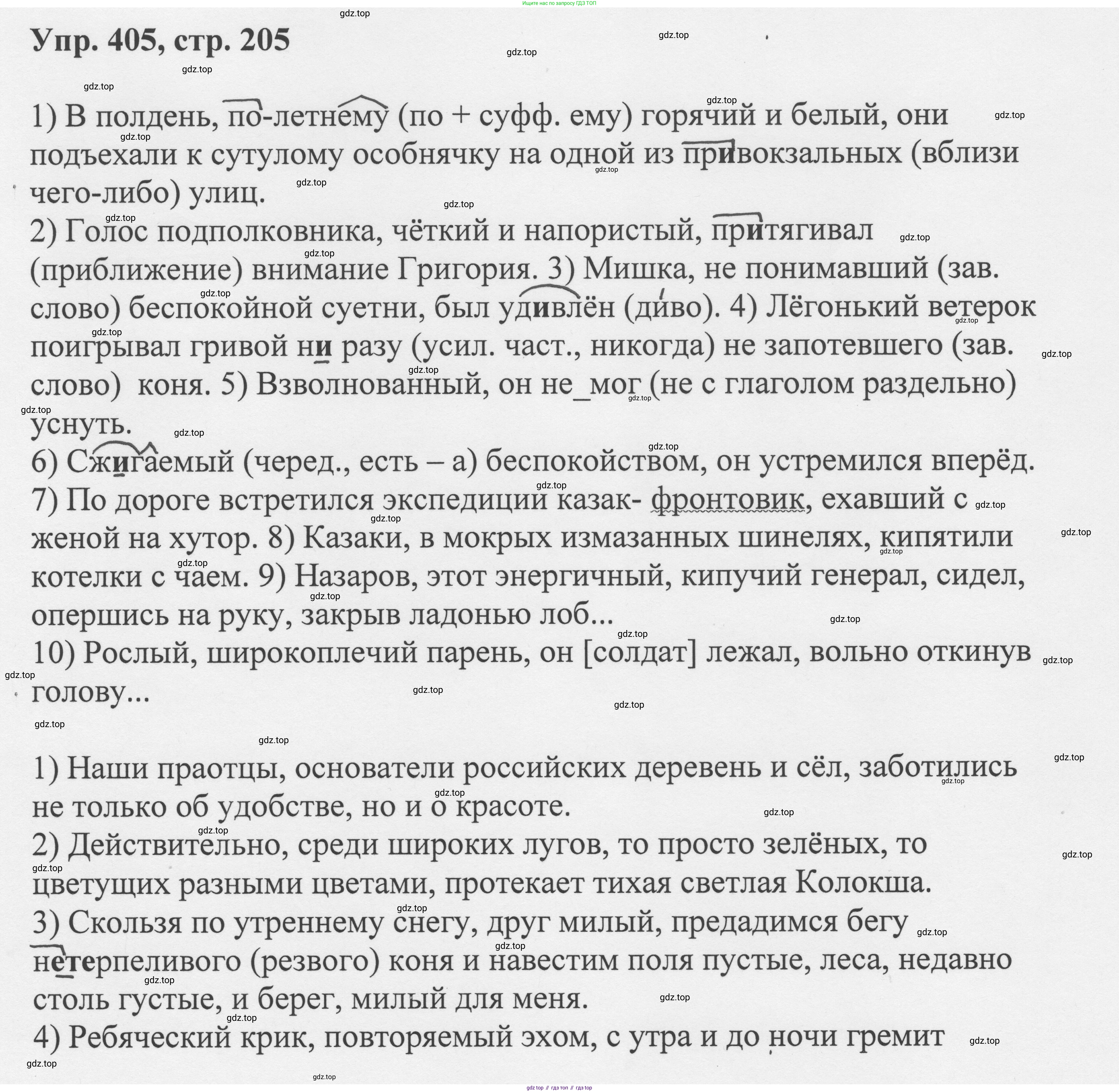 Русский язык, 8 класс Учебник, авторы: Бархударов Степан Григорьевич, Крючков Сергей Ефимович, Максимов Леонард Юрьевич, Чешко Лев Антонович, Николина Наталия Анатольевна, Мишина Клара Ивановна, Текучева Ирина Викторовна, Курцева Зоя Ивановна, Комиссарова Людмила Юрьевна, издательство Просвещение, Москва, 2023, зелёного цвета, страница 205, номер 405, Решение 1 (2023-2027)