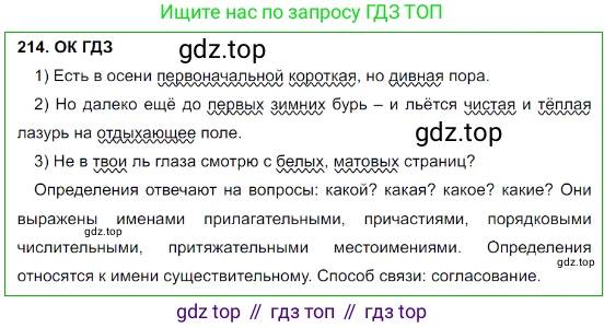 Русский язык, 8 класс Учебник, авторы: Бархударов Степан Григорьевич, Крючков Сергей Ефимович, Максимов Леонард Юрьевич, Чешко Лев Антонович, Николина Наталия Анатольевна, Мишина Клара Ивановна, Текучева Ирина Викторовна, Курцева Зоя Ивановна, Комиссарова Людмила Юрьевна, издательство Просвещение, Москва, 2023, зелёного цвета, страница 109, номер 214, Решение 3 (2023-2027)
