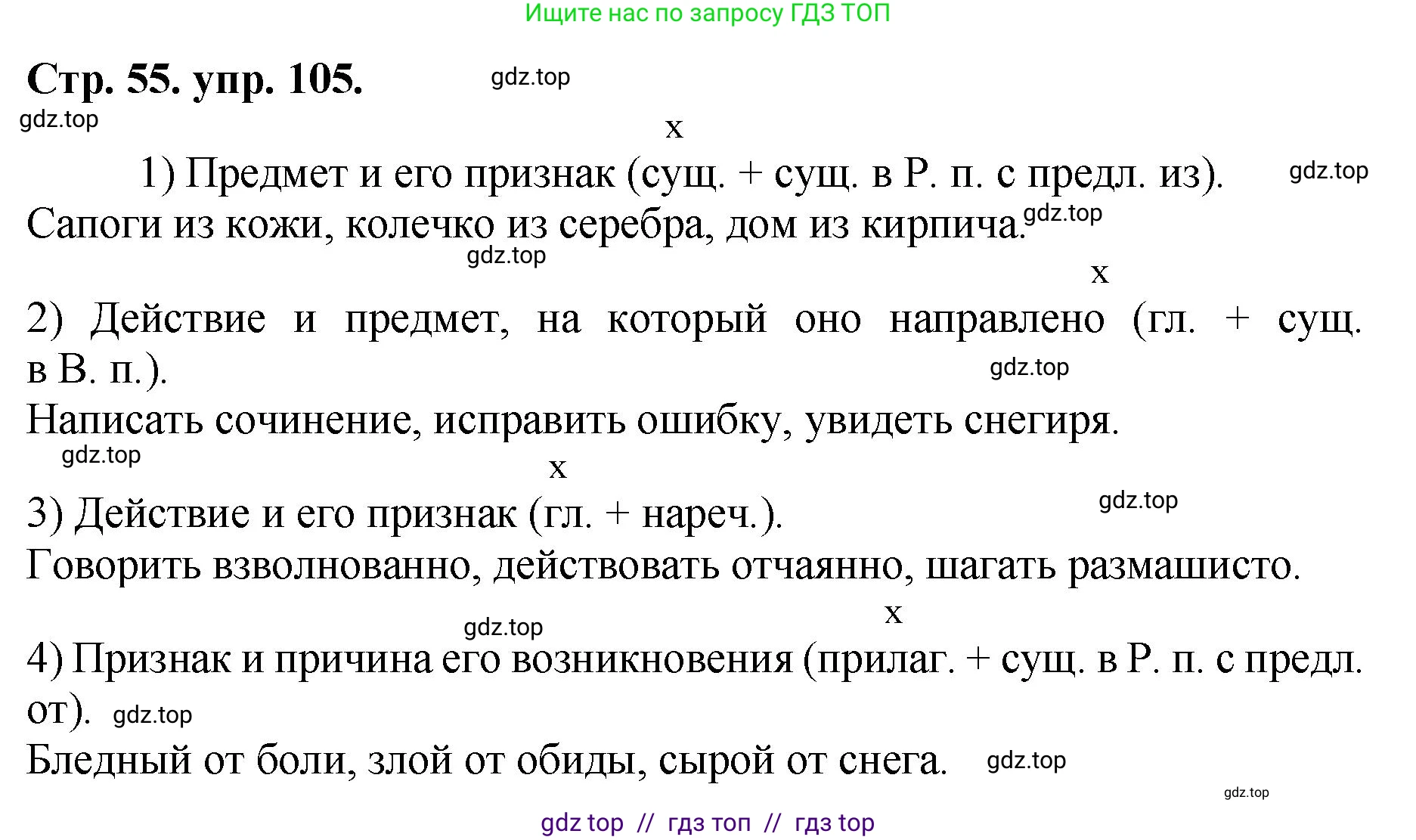 Русский язык, 8 класс Учебник, авторы: Бархударов Степан Григорьевич, Крючков Сергей Ефимович, Максимов Леонард Юрьевич, Чешко Лев Антонович, Николина Наталия Анатольевна, Мишина Клара Ивановна, Текучева Ирина Викторовна, Курцева Зоя Ивановна, Комиссарова Людмила Юрьевна, издательство Просвещение, Москва, 2023, зелёного цвета, страница 55, номер 105, Решение 1 (2024-2027)