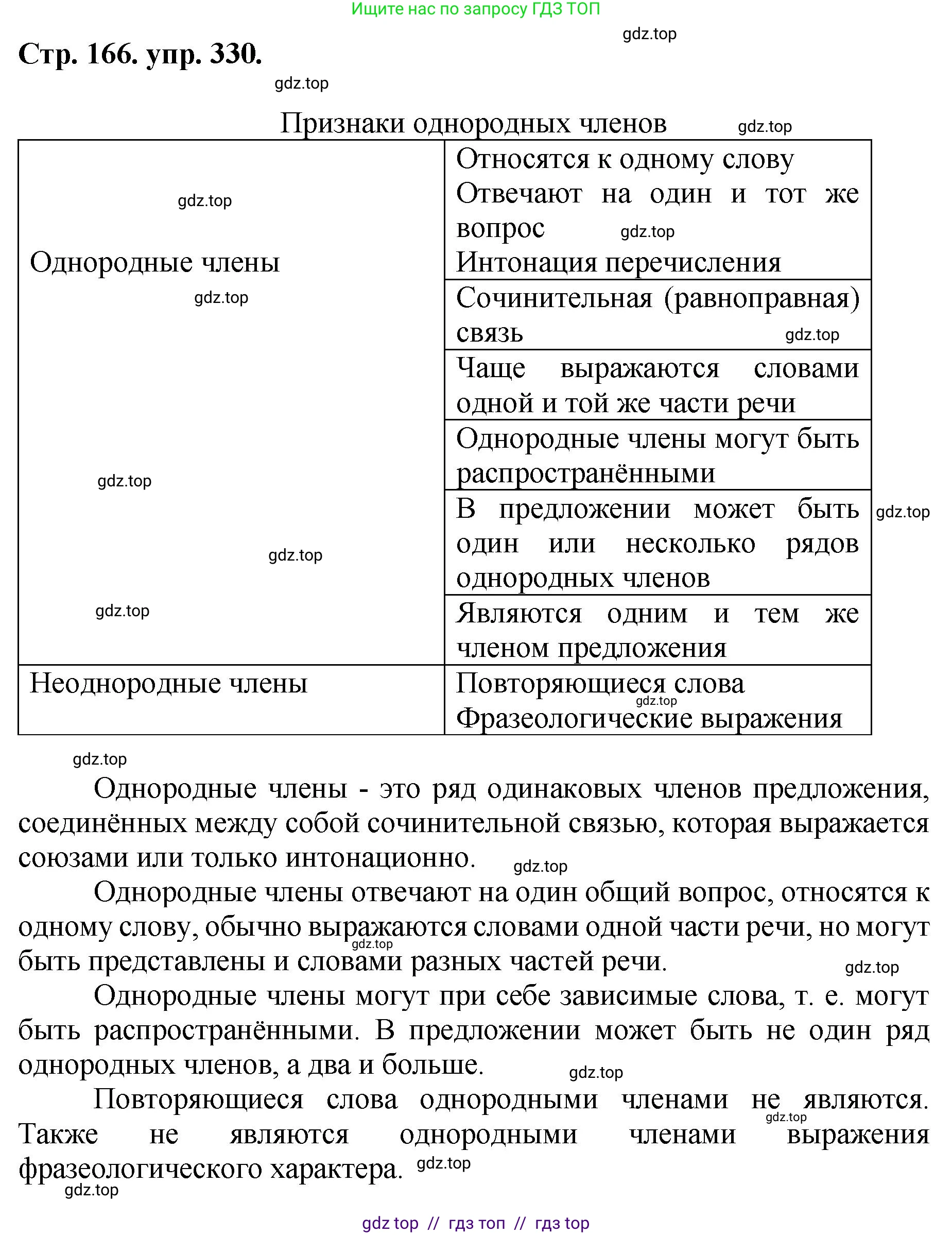 Русский язык, 8 класс Учебник, авторы: Бархударов Степан Григорьевич, Крючков Сергей Ефимович, Максимов Леонард Юрьевич, Чешко Лев Антонович, Николина Наталия Анатольевна, Мишина Клара Ивановна, Текучева Ирина Викторовна, Курцева Зоя Ивановна, Комиссарова Людмила Юрьевна, издательство Просвещение, Москва, 2023, зелёного цвета, страница 166, номер 330, Решение 1 (2024-2027)