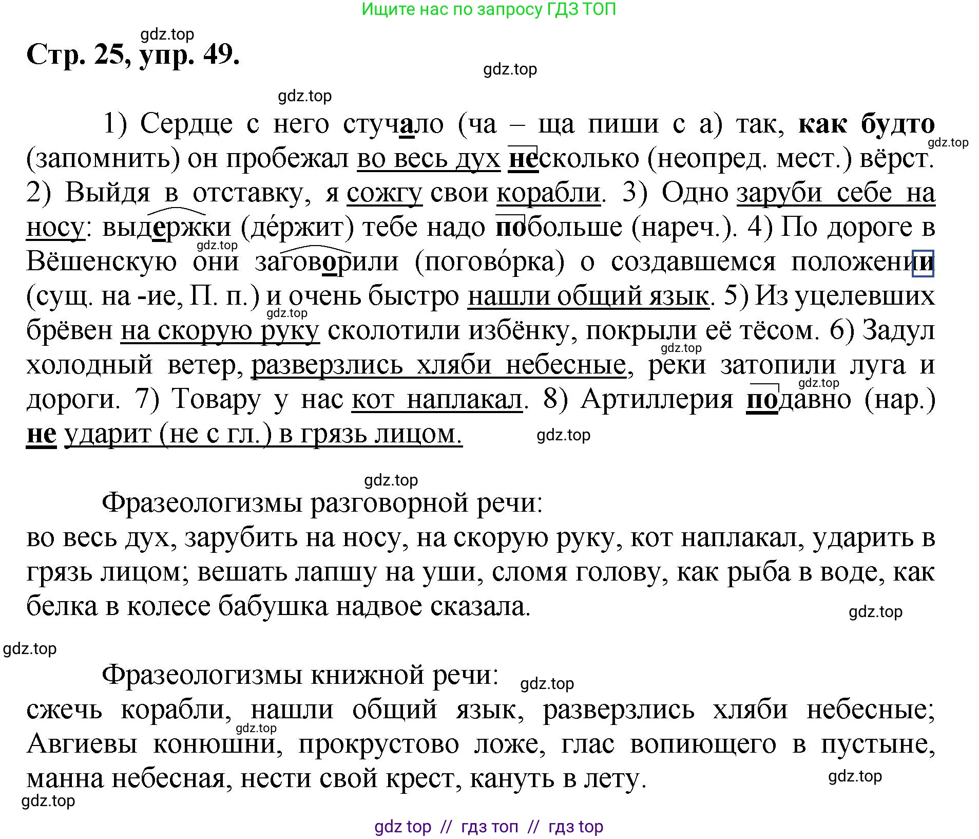 Русский язык, 8 класс Учебник, авторы: Бархударов Степан Григорьевич, Крючков Сергей Ефимович, Максимов Леонард Юрьевич, Чешко Лев Антонович, Николина Наталия Анатольевна, Мишина Клара Ивановна, Текучева Ирина Викторовна, Курцева Зоя Ивановна, Комиссарова Людмила Юрьевна, издательство Просвещение, Москва, 2023, зелёного цвета, страница 25, номер 49, Решение 1 (2024-2027)