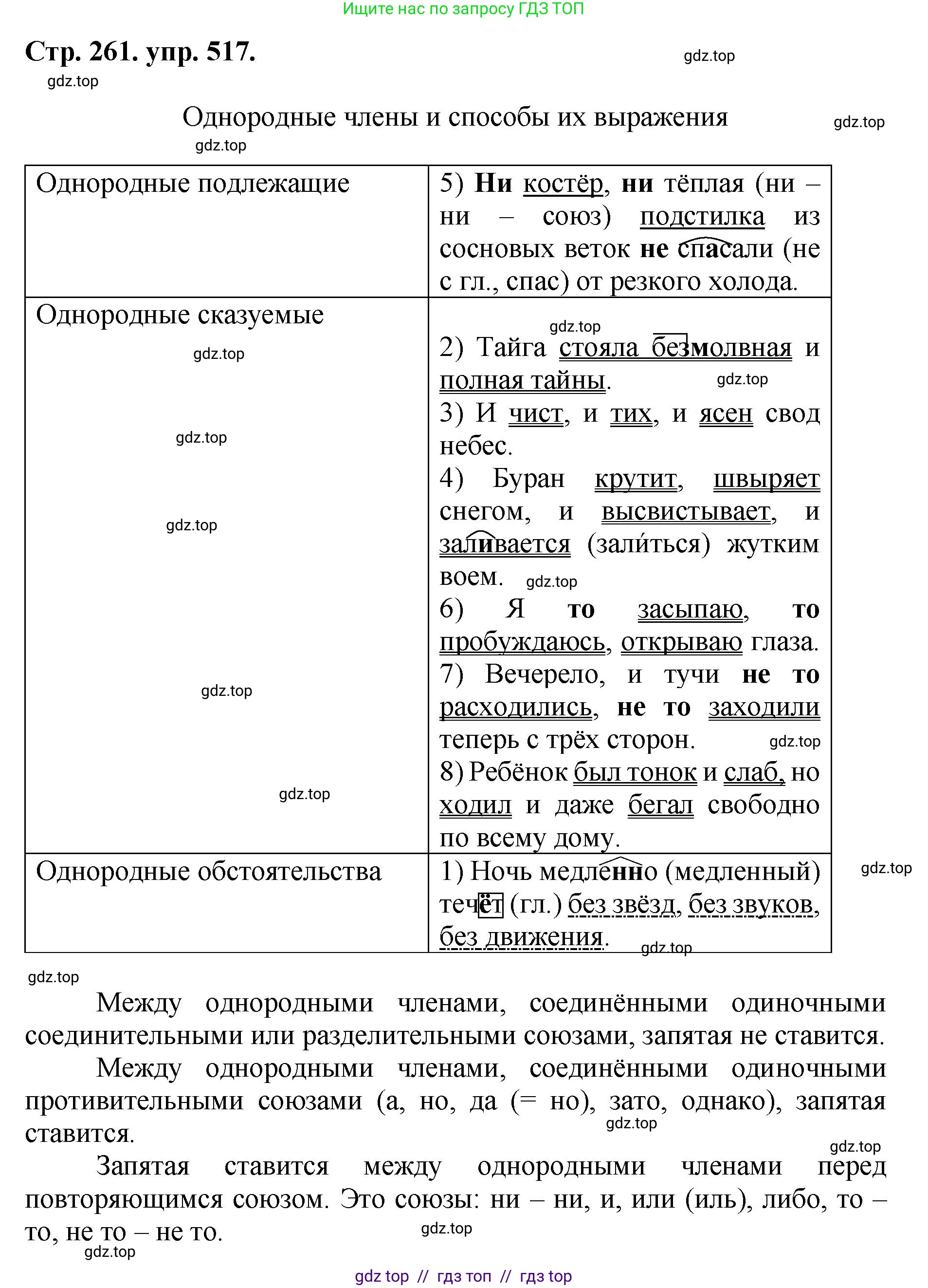 Русский язык, 8 класс Учебник, авторы: Бархударов Степан Григорьевич, Крючков Сергей Ефимович, Максимов Леонард Юрьевич, Чешко Лев Антонович, Николина Наталия Анатольевна, Мишина Клара Ивановна, Текучева Ирина Викторовна, Курцева Зоя Ивановна, Комиссарова Людмила Юрьевна, издательство Просвещение, Москва, 2023, зелёного цвета, страница 261, номер 517, Решение 1 (2024-2027)