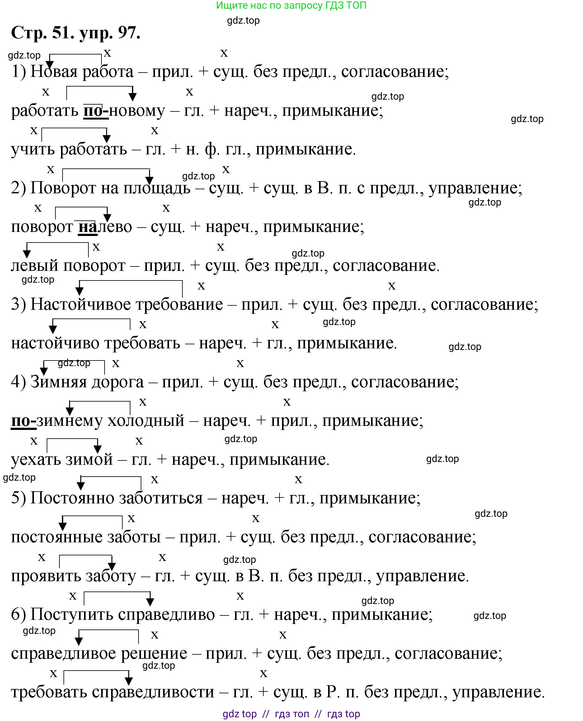 Русский язык, 8 класс Учебник, авторы: Бархударов Степан Григорьевич, Крючков Сергей Ефимович, Максимов Леонард Юрьевич, Чешко Лев Антонович, Николина Наталия Анатольевна, Мишина Клара Ивановна, Текучева Ирина Викторовна, Курцева Зоя Ивановна, Комиссарова Людмила Юрьевна, издательство Просвещение, Москва, 2023, зелёного цвета, страница 51, номер 97, Решение 1 (2024-2027)