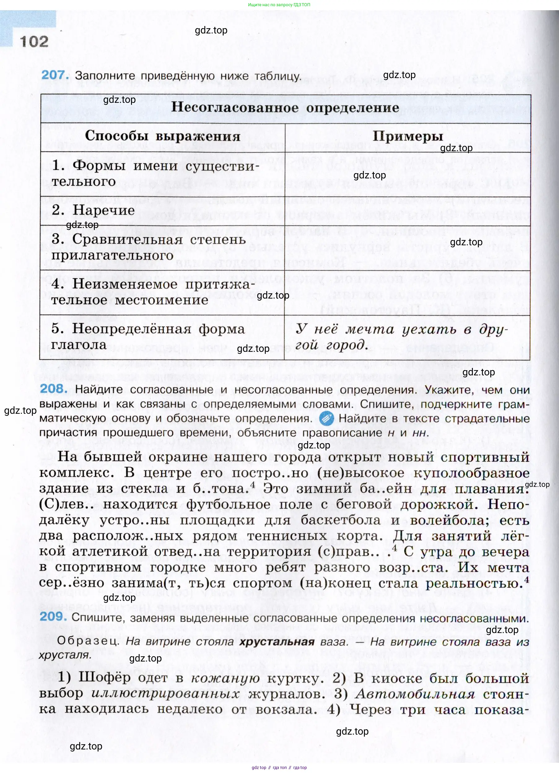 Русский язык, 8 класс Учебник, авторы: Бархударов Степан Григорьевич, Крючков Сергей Ефимович, Максимов Леонард Юрьевич, Чешко Лев Антонович, Николина Наталия Анатольевна, Мишина Клара Ивановна, Текучева Ирина Викторовна, Курцева Зоя Ивановна, Комиссарова Людмила Юрьевна, издательство Просвещение, Москва, 2023, зелёного цвета, страница 102