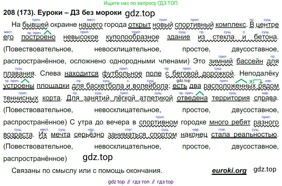Русский язык, 8 класс Учебник, авторы: Бархударов Степан Григорьевич, Крючков Сергей Ефимович, Максимов Леонард Юрьевич, Чешко Лев Антонович, Николина Наталия Анатольевна, Мишина Клара Ивановна, Текучева Ирина Викторовна, Курцева Зоя Ивановна, Комиссарова Людмила Юрьевна, издательство Просвещение, Москва, 2023, зелёного цвета, страница 107, номер 208, Решение 3 (2019-2022)
