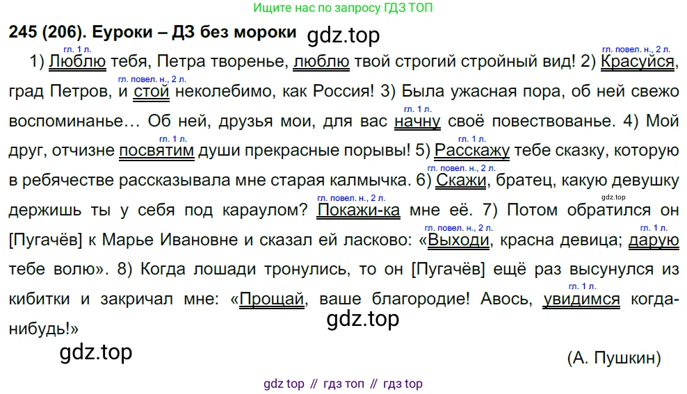 Русский язык, 8 класс Учебник, авторы: Бархударов Степан Григорьевич, Крючков Сергей Ефимович, Максимов Леонард Юрьевич, Чешко Лев Антонович, Николина Наталия Анатольевна, Мишина Клара Ивановна, Текучева Ирина Викторовна, Курцева Зоя Ивановна, Комиссарова Людмила Юрьевна, издательство Просвещение, Москва, 2023, зелёного цвета, страница 124, номер 245, Решение 3 (2019-2022)