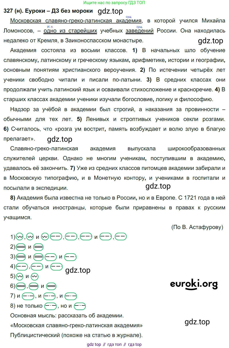 Русский язык, 8 класс Учебник, авторы: Бархударов Степан Григорьевич, Крючков Сергей Ефимович, Максимов Леонард Юрьевич, Чешко Лев Антонович, Николина Наталия Анатольевна, Мишина Клара Ивановна, Текучева Ирина Викторовна, Курцева Зоя Ивановна, Комиссарова Людмила Юрьевна, издательство Просвещение, Москва, 2023, зелёного цвета, страница 164, номер 327, Решение 3 (2019-2022)