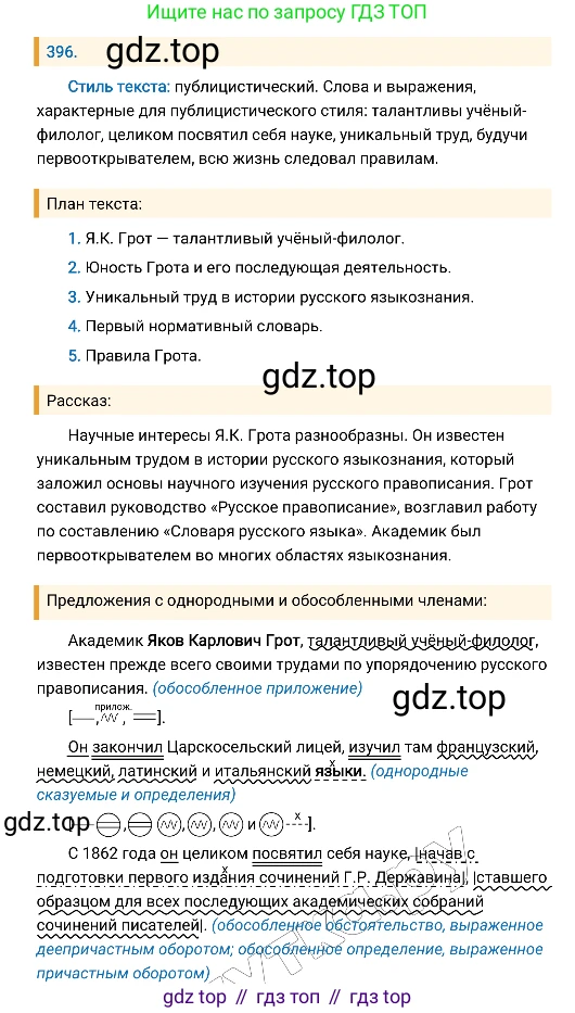 Русский язык, 8 класс Учебник, авторы: Бархударов Степан Григорьевич, Крючков Сергей Ефимович, Максимов Леонард Юрьевич, Чешко Лев Антонович, Николина Наталия Анатольевна, Мишина Клара Ивановна, Текучева Ирина Викторовна, Курцева Зоя Ивановна, Комиссарова Людмила Юрьевна, издательство Просвещение, Москва, 2023, зелёного цвета, страница 201, номер 396, Решение 4 (2019-2022)