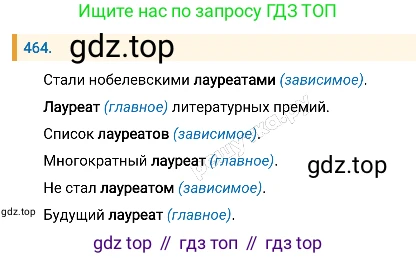 Русский язык, 8 класс Учебник, авторы: Бархударов Степан Григорьевич, Крючков Сергей Ефимович, Максимов Леонард Юрьевич, Чешко Лев Антонович, Николина Наталия Анатольевна, Мишина Клара Ивановна, Текучева Ирина Викторовна, Курцева Зоя Ивановна, Комиссарова Людмила Юрьевна, издательство Просвещение, Москва, 2023, зелёного цвета, страница 235, номер 464, Решение 4 (2019-2022)