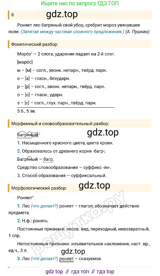 Русский язык, 8 класс Учебник, авторы: Бархударов Степан Григорьевич, Крючков Сергей Ефимович, Максимов Леонард Юрьевич, Чешко Лев Антонович, Николина Наталия Анатольевна, Мишина Клара Ивановна, Текучева Ирина Викторовна, Курцева Зоя Ивановна, Комиссарова Людмила Юрьевна, издательство Просвещение, Москва, 2023, зелёного цвета, страница 10, номер 8, Решение 4 (2019-2022)