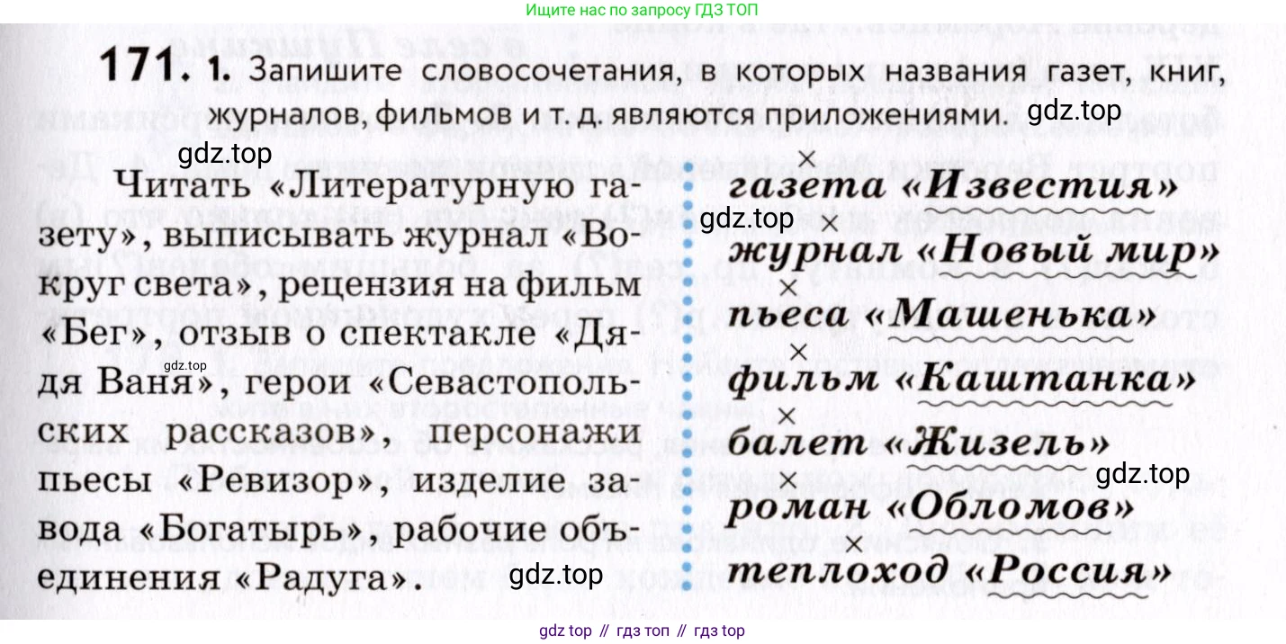 ГДЗ Русский язык, 8 класс Учебник, авторы: Пичугов Юрий Степанович, Еремеева Ангелина Павловна, Купалова Александра Юльевна, Леденёва В В, Лидман-Орлова Галина Кузьминична, Молодцова Светлана Николаевна, Пахнова Т М, Пименова Светлана Николаевна, Талалаева Л Ф, Фоминых Б И, издательство Просвещение, Москва, 2021, белого цвета, страница 83, номер 171, Условие