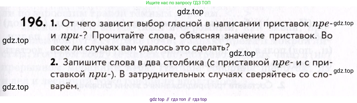 ГДЗ Русский язык, 8 класс Учебник, авторы: Пичугов Юрий Степанович, Еремеева Ангелина Павловна, Купалова Александра Юльевна, Леденёва В В, Лидман-Орлова Галина Кузьминична, Молодцова Светлана Николаевна, Пахнова Т М, Пименова Светлана Николаевна, Талалаева Л Ф, Фоминых Б И, издательство Просвещение, Москва, 2021, белого цвета, страница 91, номер 196, Условие