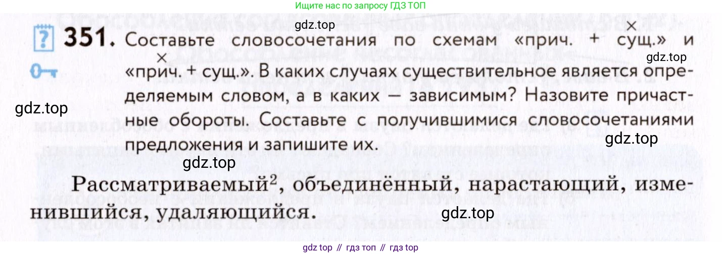 ГДЗ Русский язык, 8 класс Учебник, авторы: Пичугов Юрий Степанович, Еремеева Ангелина Павловна, Купалова Александра Юльевна, Леденёва В В, Лидман-Орлова Галина Кузьминична, Молодцова Светлана Николаевна, Пахнова Т М, Пименова Светлана Николаевна, Талалаева Л Ф, Фоминых Б И, издательство Просвещение, Москва, 2021, белого цвета, страница 162, номер 351, Условие