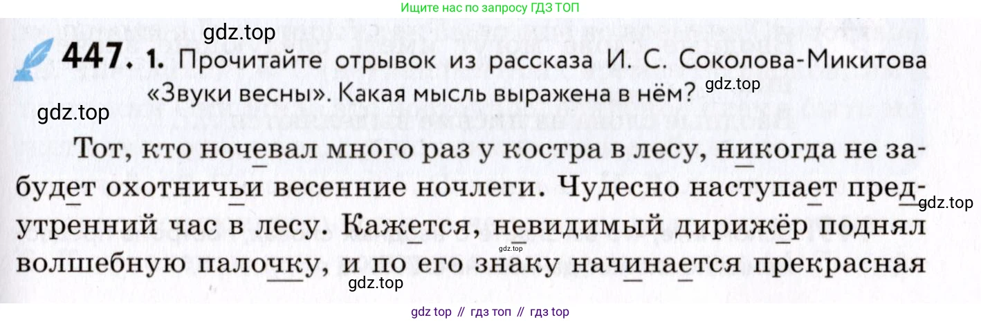 ГДЗ Русский язык, 8 класс Учебник, авторы: Пичугов Юрий Степанович, Еремеева Ангелина Павловна, Купалова Александра Юльевна, Леденёва В В, Лидман-Орлова Галина Кузьминична, Молодцова Светлана Николаевна, Пахнова Т М, Пименова Светлана Николаевна, Талалаева Л Ф, Фоминых Б И, издательство Просвещение, Москва, 2021, белого цвета, страница 203, номер 447, Условие