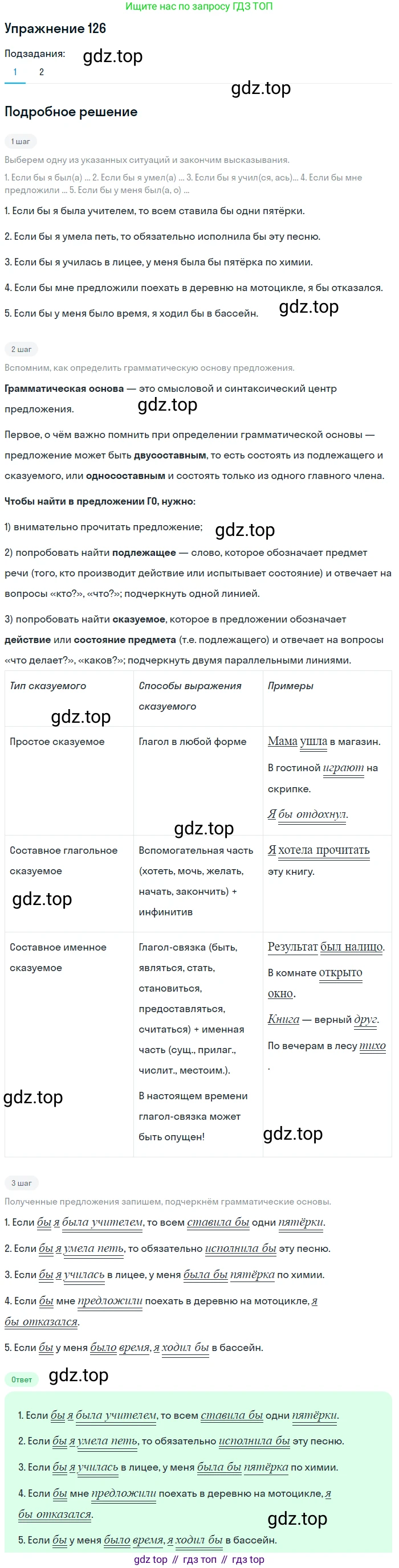 ГДЗ Русский язык, 8 класс Учебник, авторы: Пичугов Юрий Степанович, Еремеева Ангелина Павловна, Купалова Александра Юльевна, Леденёва В В, Лидман-Орлова Галина Кузьминична, Молодцова Светлана Николаевна, Пахнова Т М, Пименова Светлана Николаевна, Талалаева Л Ф, Фоминых Б И, издательство Просвещение, Москва, 2021, белого цвета, страница 66, номер 126, Решение 2