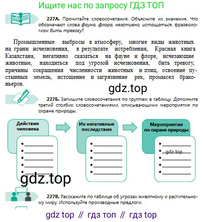Русский язык, 8 класс Учебник, авторы: Сабитова Зинаида Какбаевна, Скляренко Ксения Сергеевна, издательство Мектеп, Алматы, 2018, страница 145, номер 227, Условия