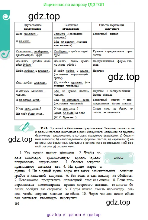 Русский язык, 8 класс Учебник, авторы: Сабитова Зинаида Какбаевна, Скляренко Ксения Сергеевна, издательство Мектеп, Алматы, 2018, страница 192