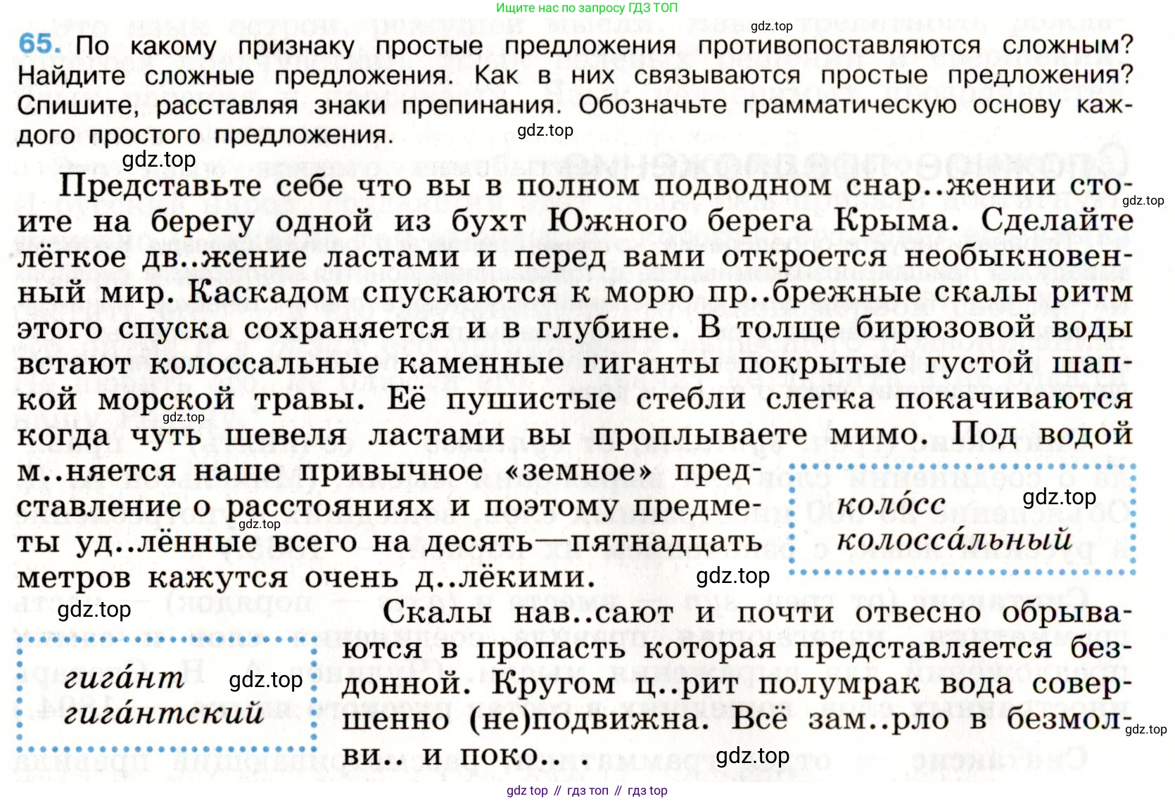 Русский язык, 9 класс Учебник, авторы: Бархударов Степан Григорьевич, Крючков Сергей Ефимович, Максимов Леонард Юрьевич, Чешко Лев Антонович, Николина Наталия Анатольевна, Мишина Клара Ивановна, Текучева Ирина Викторовна, Курцева Зоя Ивановна, Комиссарова Людмила Юрьевна, издательство Просвещение, Москва, 2023, салатового цвета, страница 33, номер 65, Условие 2019-2022
