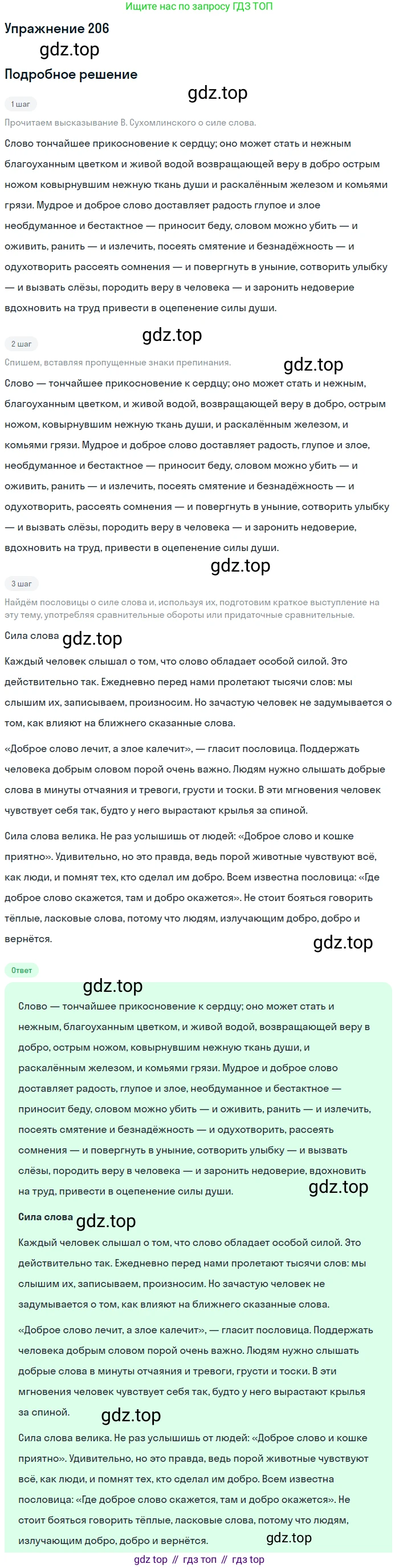 Русский язык, 9 класс Учебник, авторы: Бархударов Степан Григорьевич, Крючков Сергей Ефимович, Максимов Леонард Юрьевич, Чешко Лев Антонович, Николина Наталия Анатольевна, Мишина Клара Ивановна, Текучева Ирина Викторовна, Курцева Зоя Ивановна, Комиссарова Людмила Юрьевна, издательство Просвещение, Москва, 2023, салатового цвета, страница 106, номер 206, Решение 2019-2022