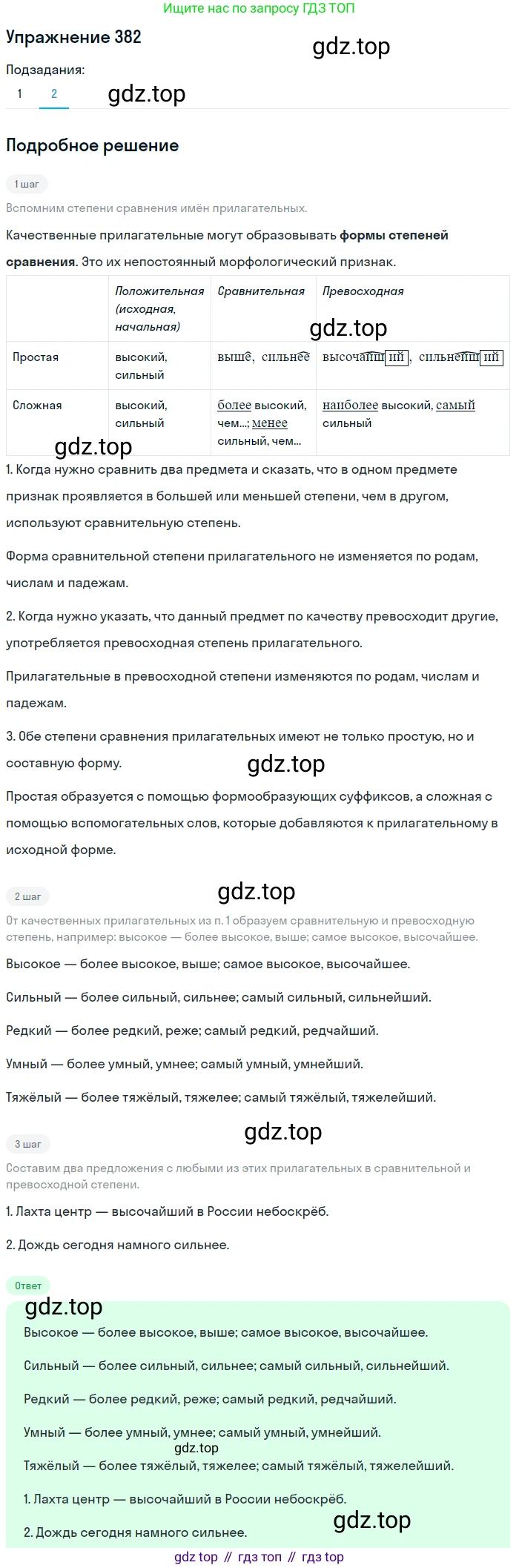 Русский язык, 9 класс Учебник, авторы: Бархударов Степан Григорьевич, Крючков Сергей Ефимович, Максимов Леонард Юрьевич, Чешко Лев Антонович, Николина Наталия Анатольевна, Мишина Клара Ивановна, Текучева Ирина Викторовна, Курцева Зоя Ивановна, Комиссарова Людмила Юрьевна, издательство Просвещение, Москва, 2023, салатового цвета, страница 204, номер 382, Решение 2019-2022 (продолжение 2)