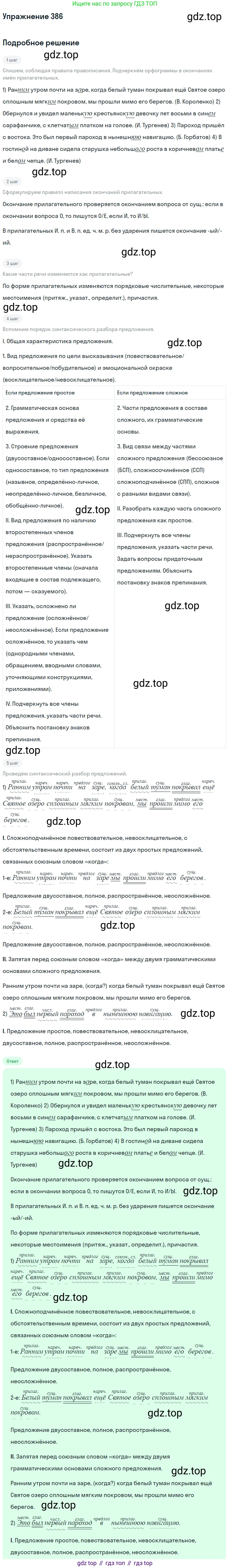 Русский язык, 9 класс Учебник, авторы: Бархударов Степан Григорьевич, Крючков Сергей Ефимович, Максимов Леонард Юрьевич, Чешко Лев Антонович, Николина Наталия Анатольевна, Мишина Клара Ивановна, Текучева Ирина Викторовна, Курцева Зоя Ивановна, Комиссарова Людмила Юрьевна, издательство Просвещение, Москва, 2023, салатового цвета, страница 205, номер 386, Решение 2019-2022