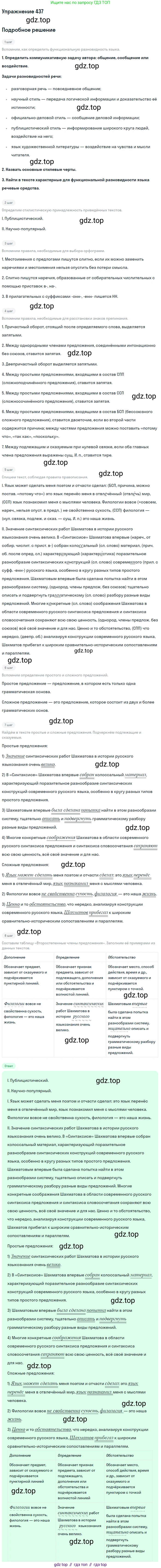 Русский язык, 9 класс Учебник, авторы: Бархударов Степан Григорьевич, Крючков Сергей Ефимович, Максимов Леонард Юрьевич, Чешко Лев Антонович, Николина Наталия Анатольевна, Мишина Клара Ивановна, Текучева Ирина Викторовна, Курцева Зоя Ивановна, Комиссарова Людмила Юрьевна, издательство Просвещение, Москва, 2023, салатового цвета, страница 227, номер 437, Решение 2019-2022