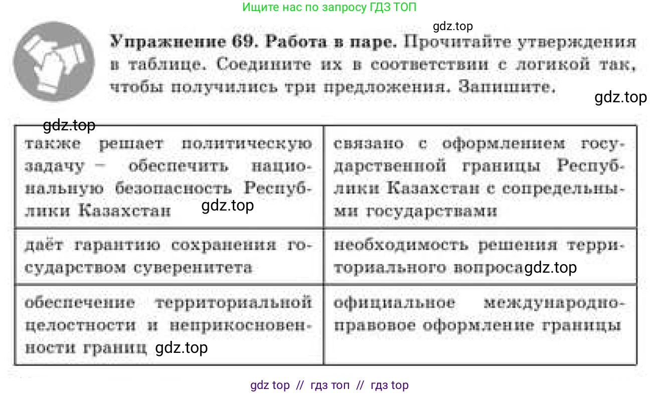 Русский язык, 9 класс Учебник, авторы: Кульгильдинова Тулебике Алимжановна, Кажигалиева Гульмира Абзалхановна, Багдашкина Ирина Васильевна, издательство Атамұра, Алматы, 2019, жёлтого цвета, страница 42, номер 69, Условие