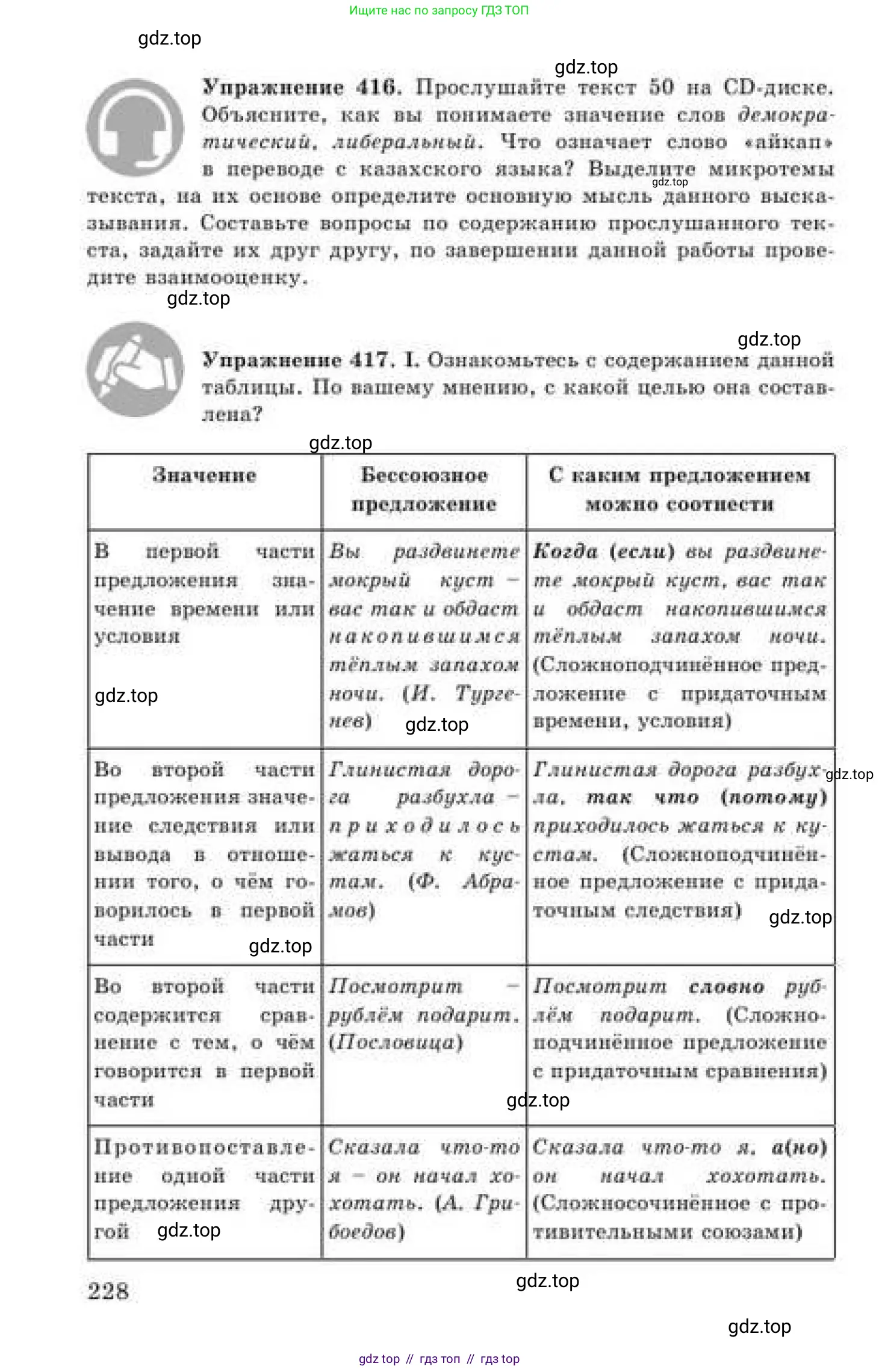 Русский язык, 9 класс Учебник, авторы: Кульгильдинова Тулебике Алимжановна, Кажигалиева Гульмира Абзалхановна, Багдашкина Ирина Васильевна, издательство Атамұра, Алматы, 2019, жёлтого цвета, страница 228
