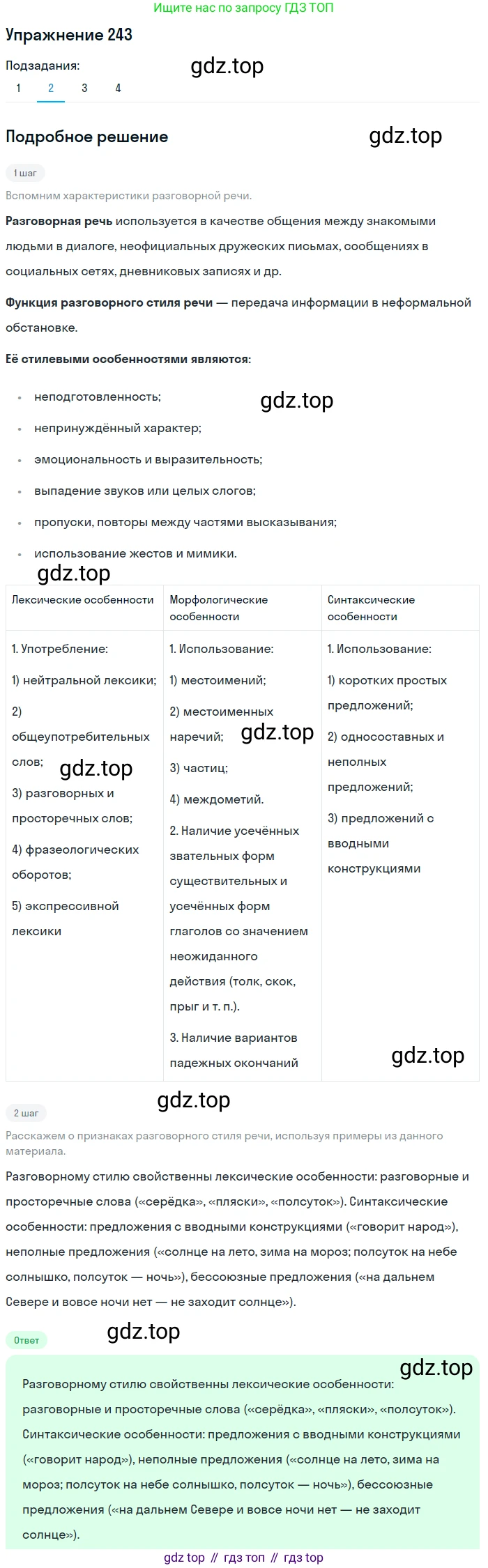 ГДЗ Русский язык, 9 класс Учебник, авторы: Пичугов Юрий Степанович, Еремеева Ангелина Павловна, Купалова Александра Юльевна, Лидман-Орлова Галина Кузьминична, Молодцова Светлана Николаевна, Пахнова Т М, Пименова Светлана Николаевна, Талалаева Л Ф, Фоминых Б И, издательство Просвещение, Москва, 2021, белого цвета, страница 166, номер 243, Решение 2 (продолжение 2)